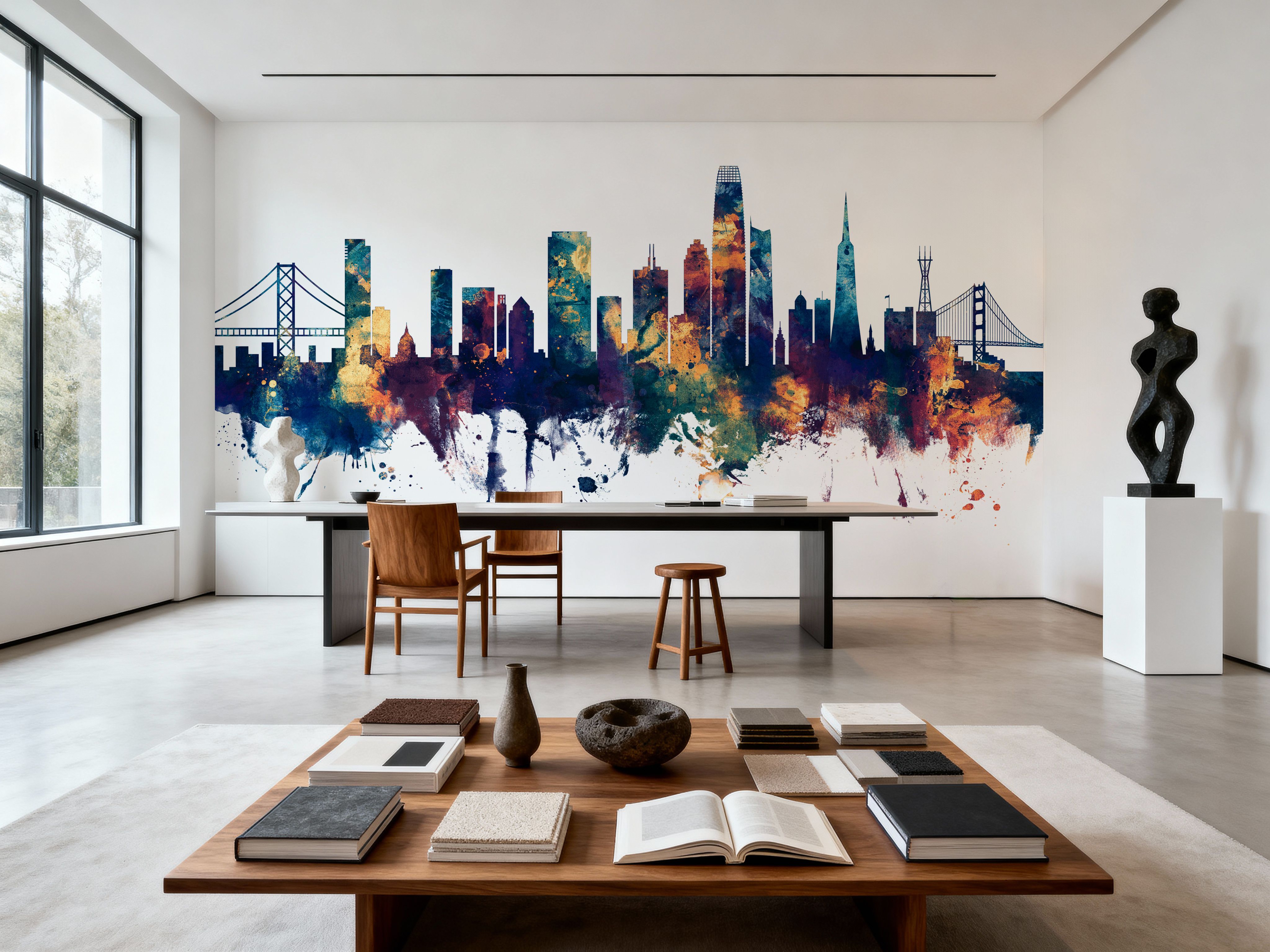 San Francisco Skyline Blue & Bronze