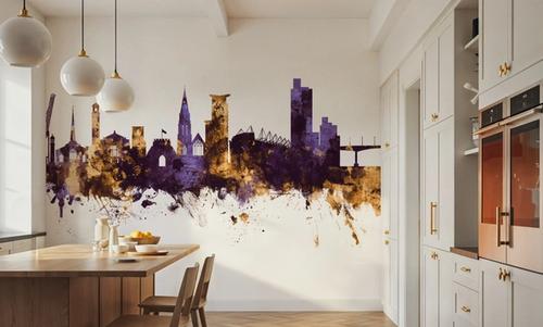 Southampton England Skyline Purple & Gold