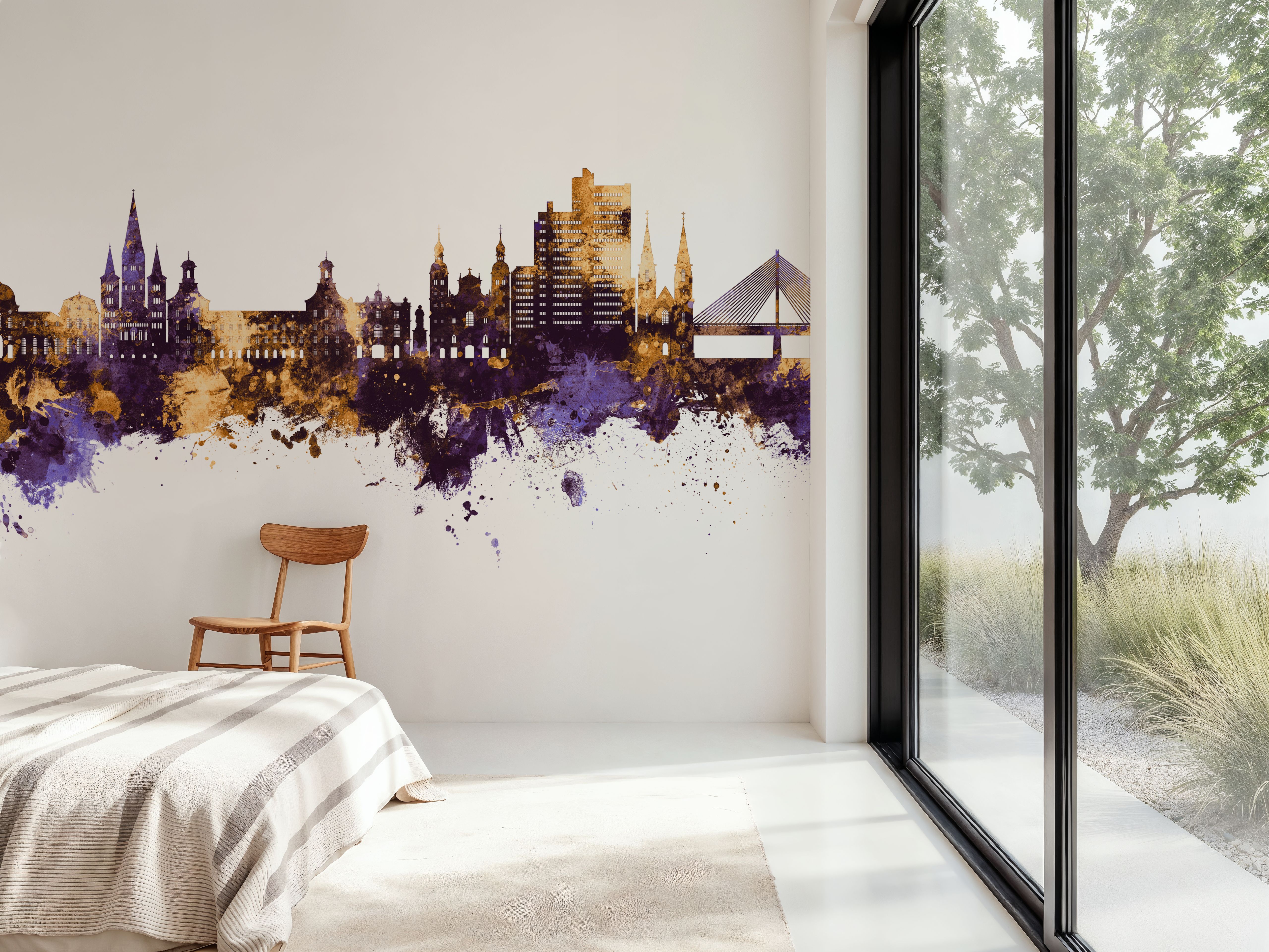 Bonn Skyline Purplr & Gold