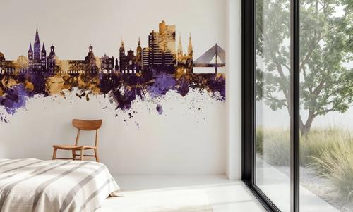 Bonn Skyline Purplr & Gold