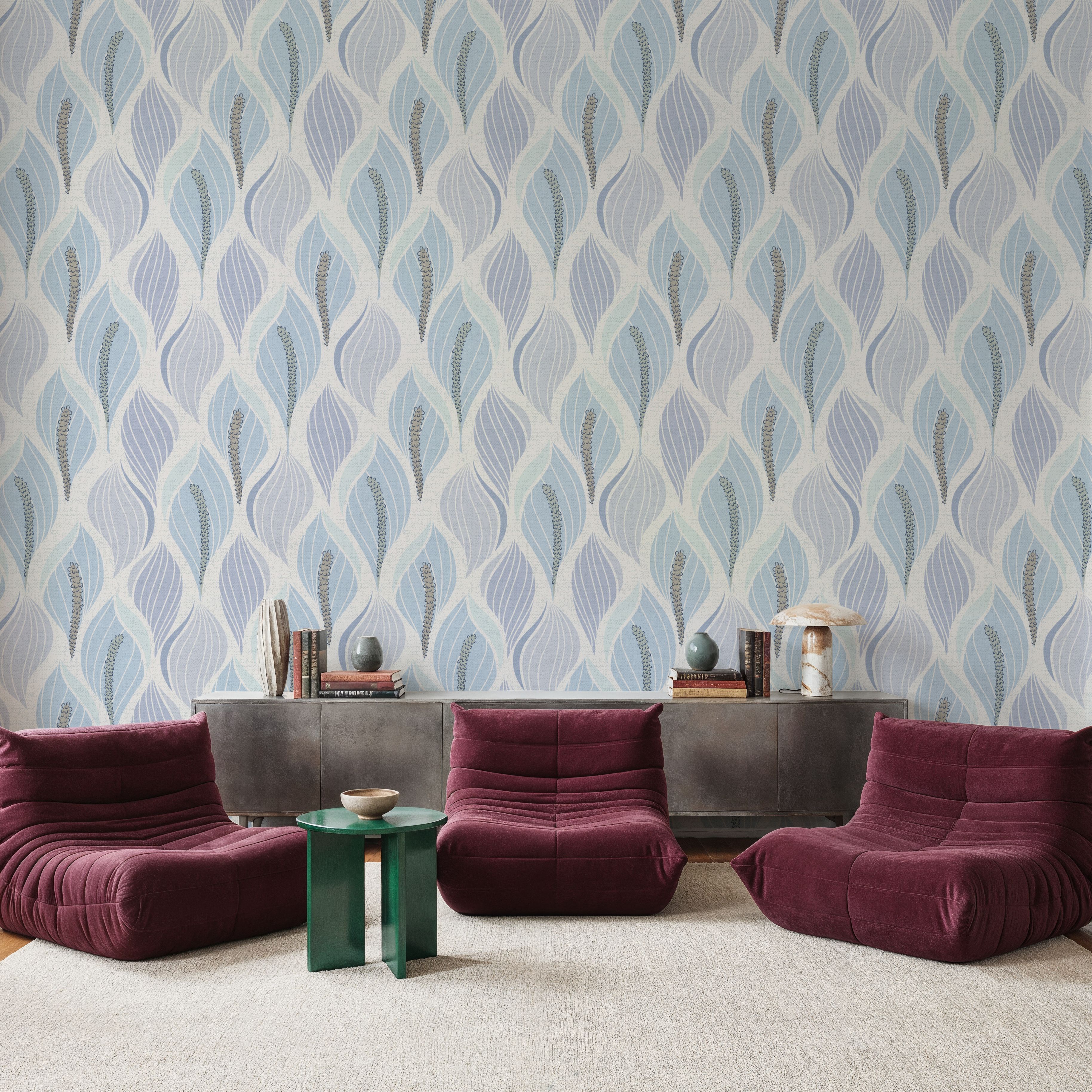 Minimalistic Flow Peace Lily, Soft Blue