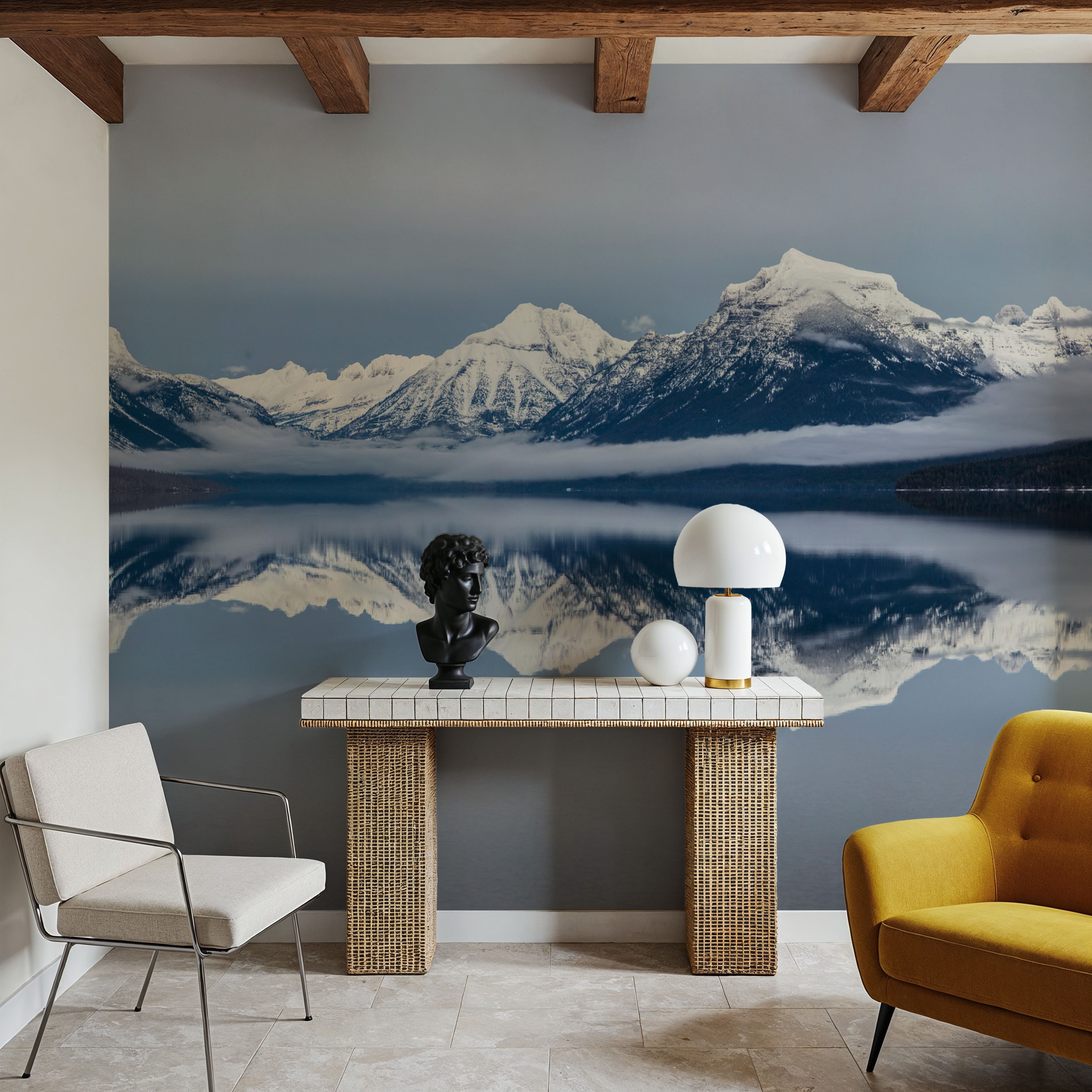 Mountains Over Lake 