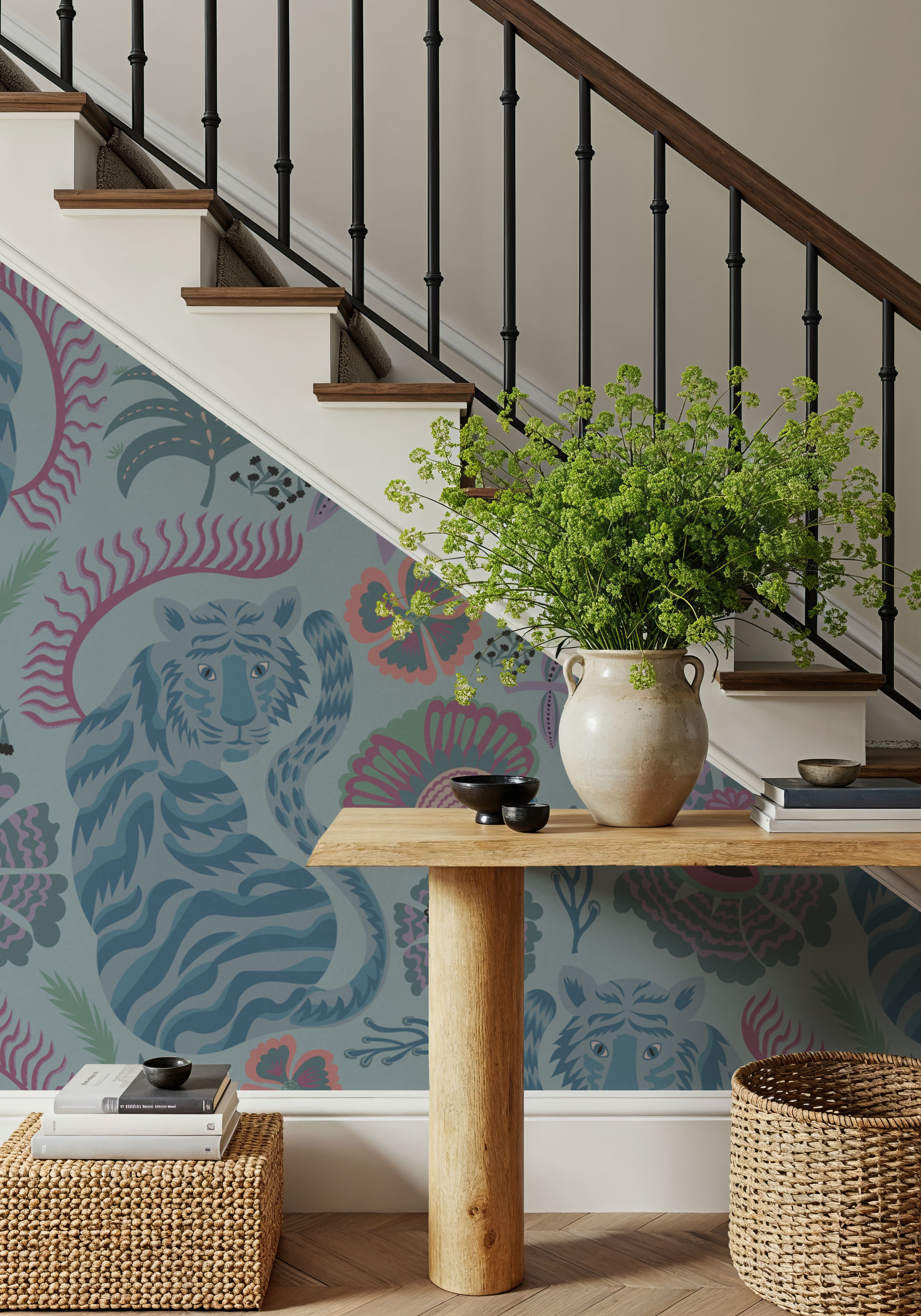 Painterly Tigers Light Blue