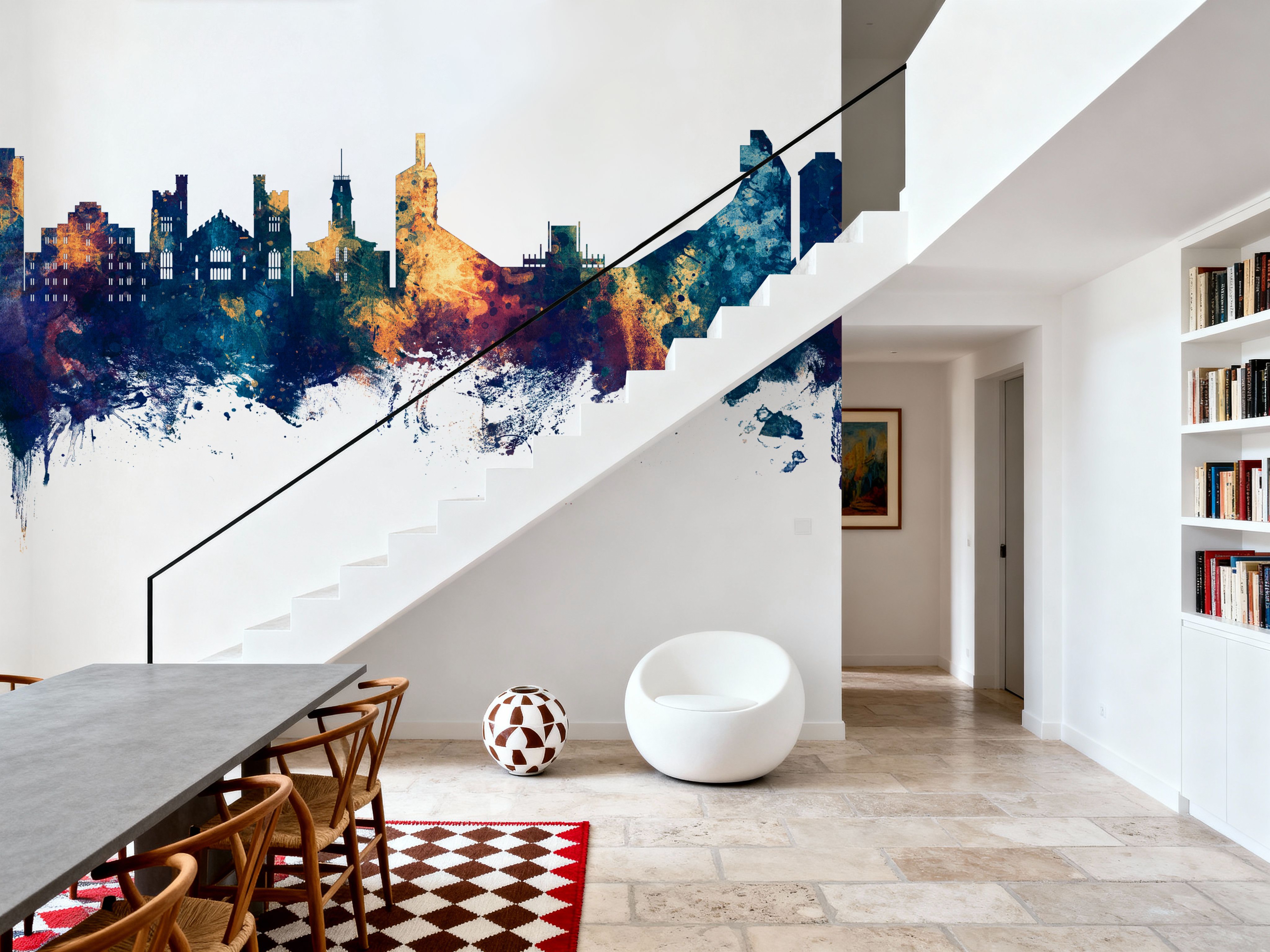 Boulder Colorado Skyline Blue & Bronze