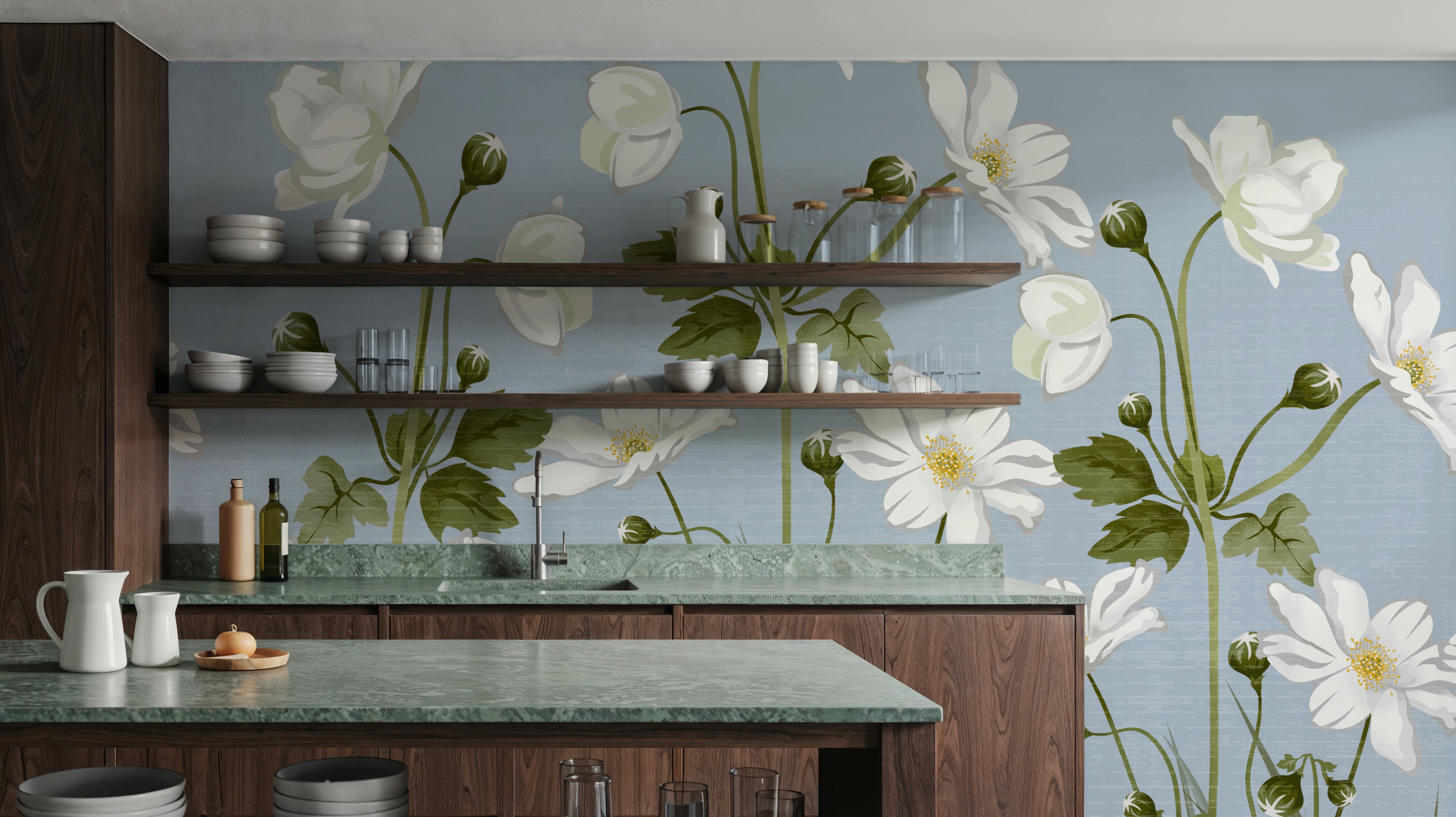 White Anemones, Sky Blue