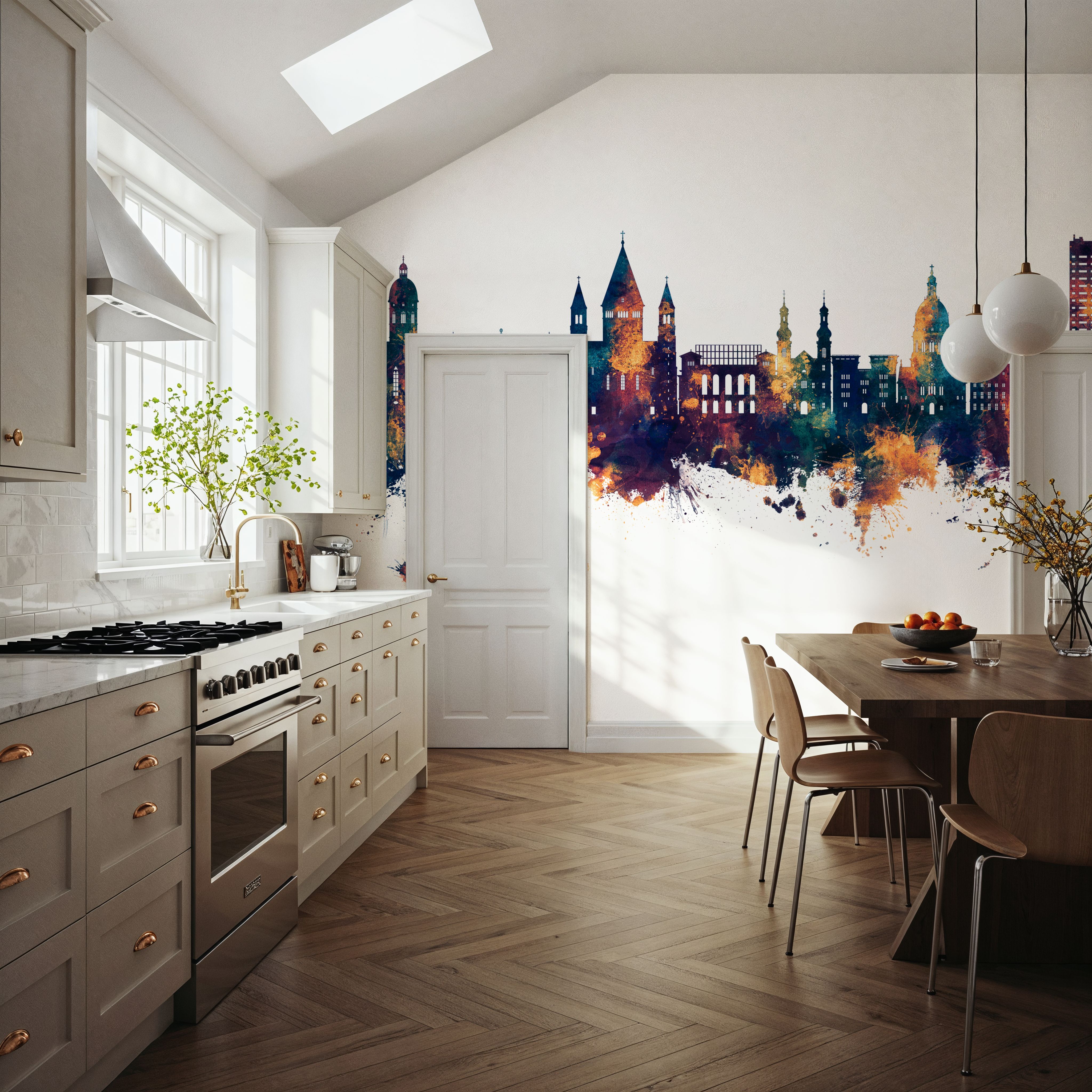 Mainz Germany Skyline Blue & Bronze