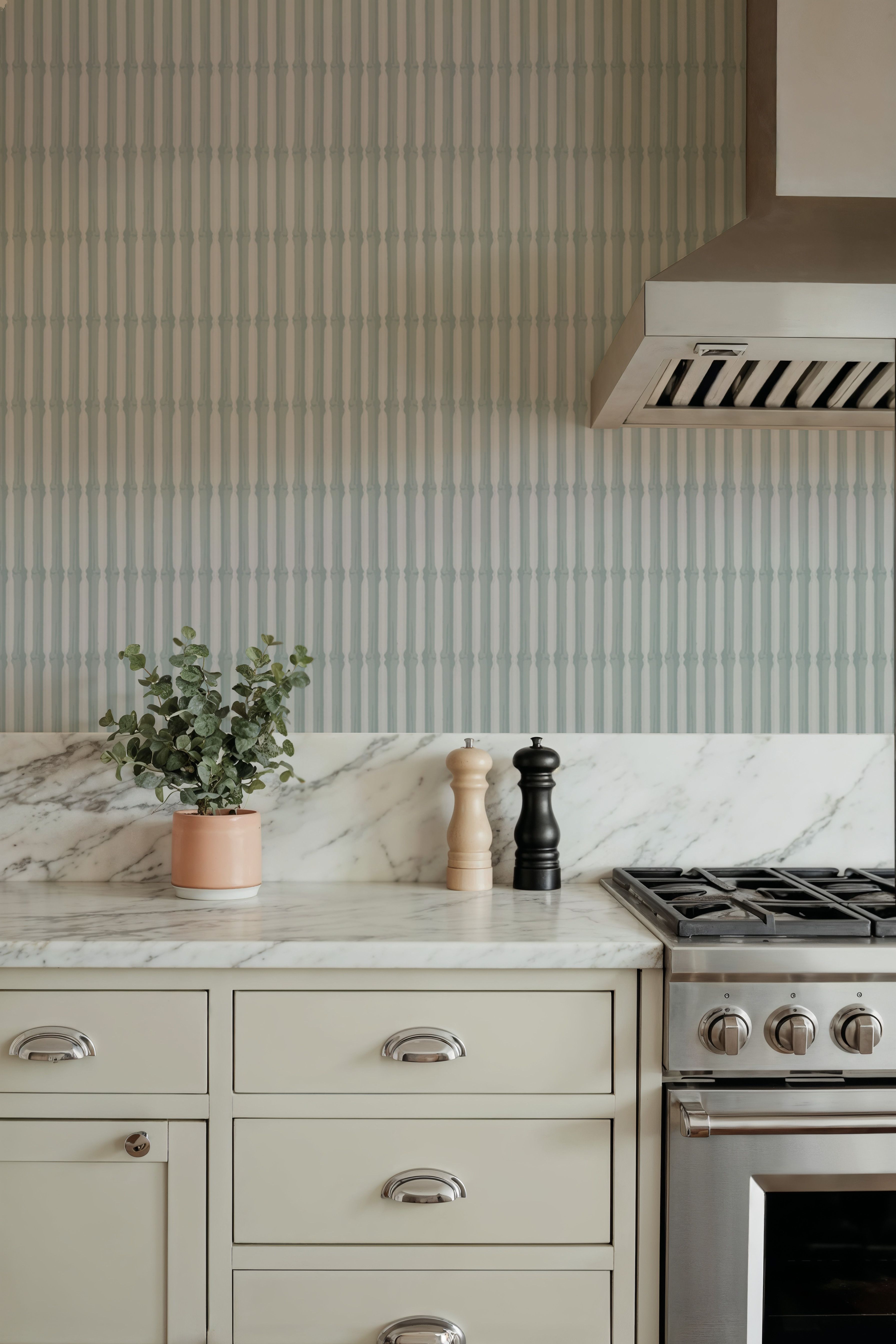 Bamboo Stripes, Duck Egg