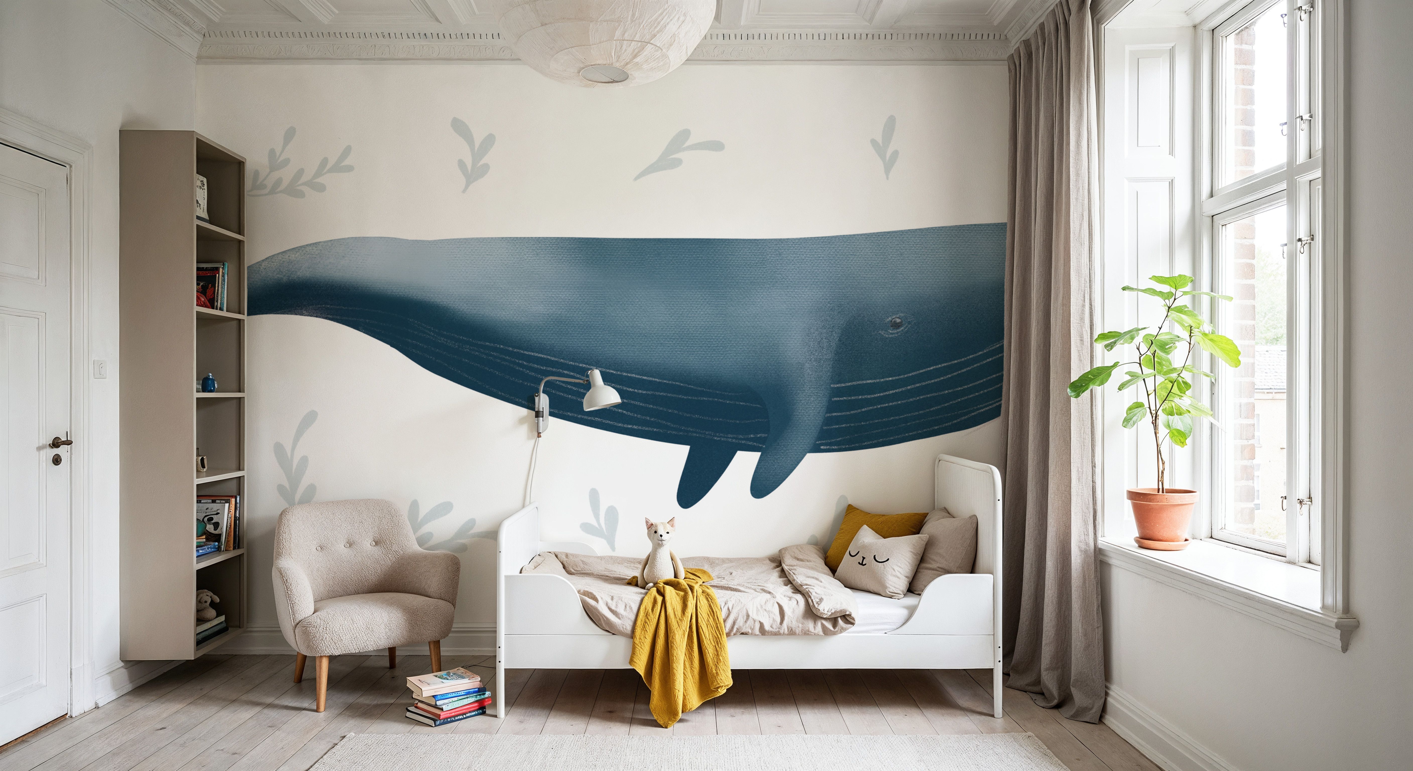 Ocean Life Whale on White