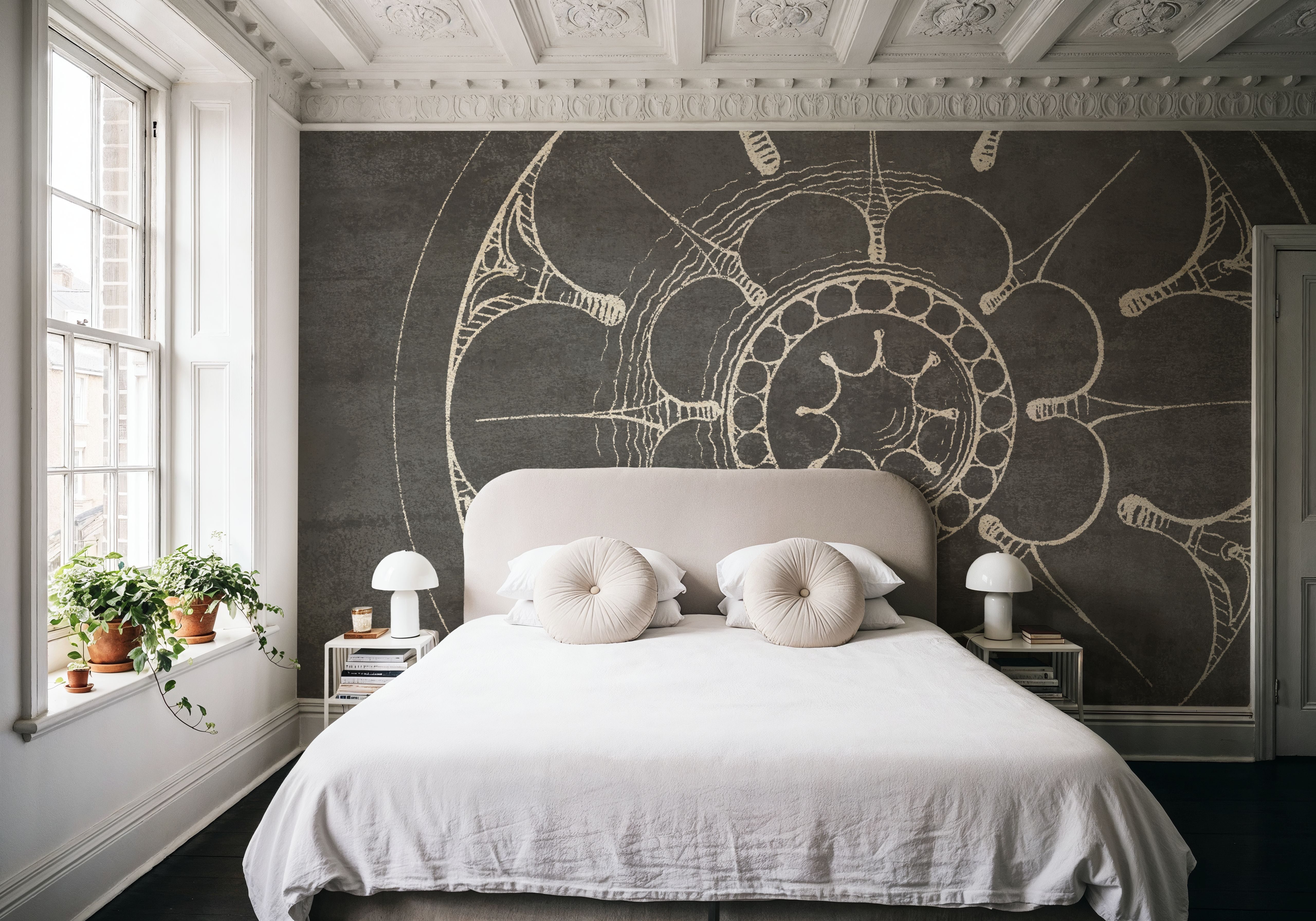 Rosette III Gray, Wallpaper