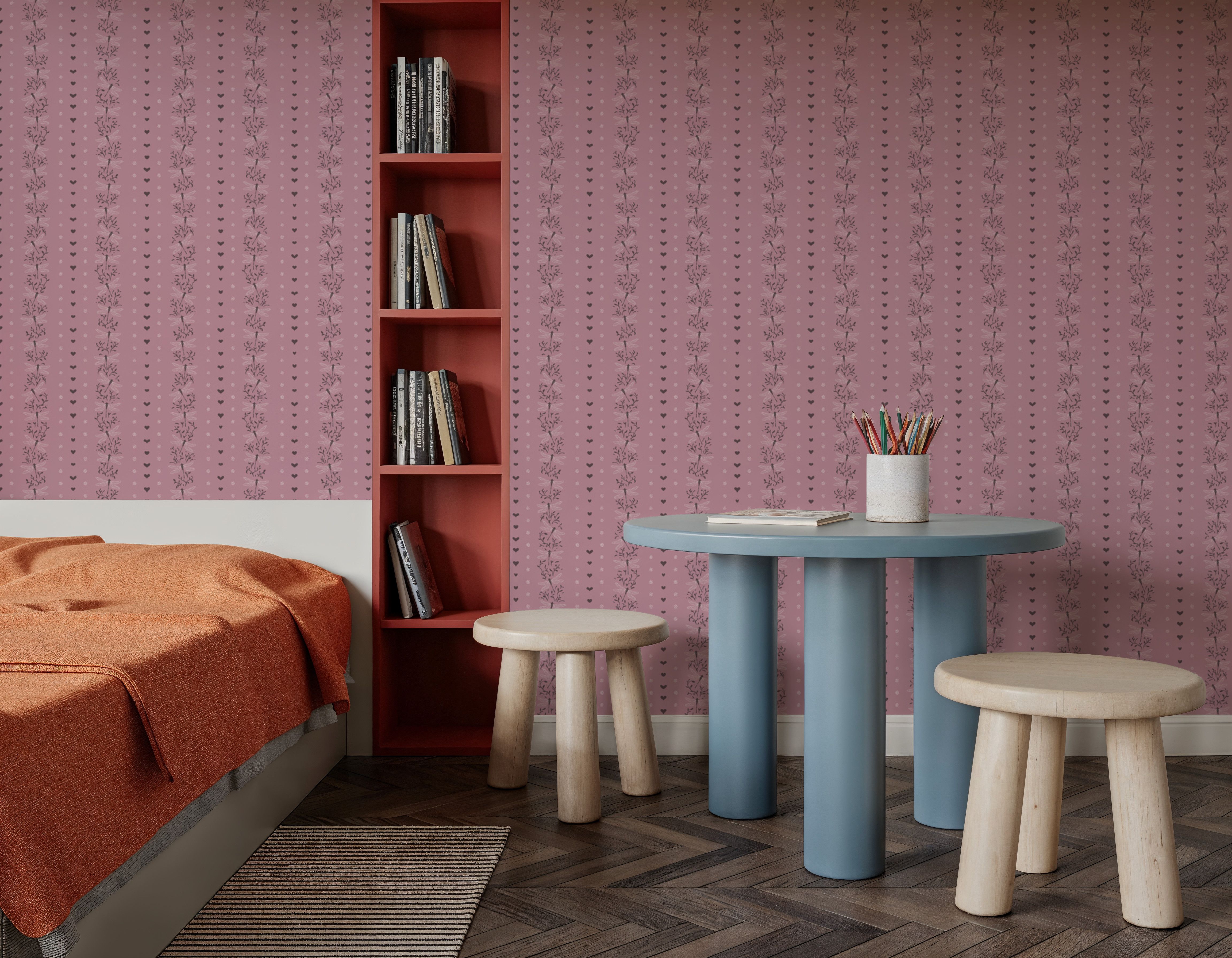 Dragonfly Stripes, Raspberry