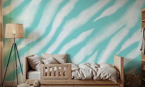 Watercolor Tiger Stripes, Turqouise