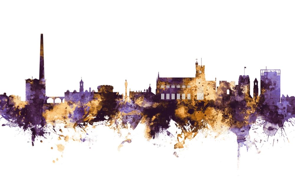 Carlisle England Skyline Purple & Gold
