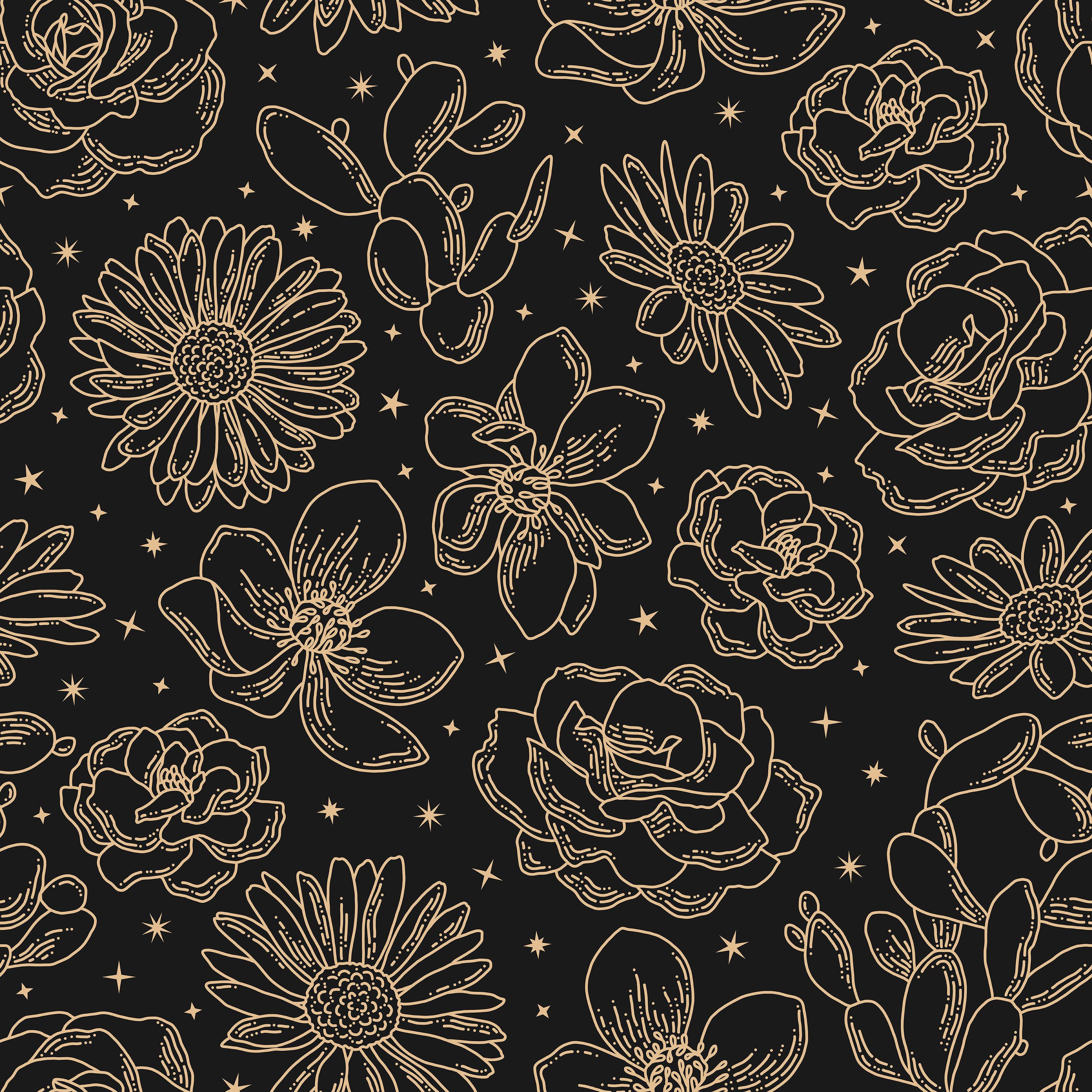 Sky Flowers Black