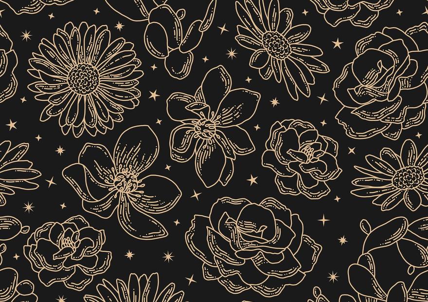 Sky Flowers Black