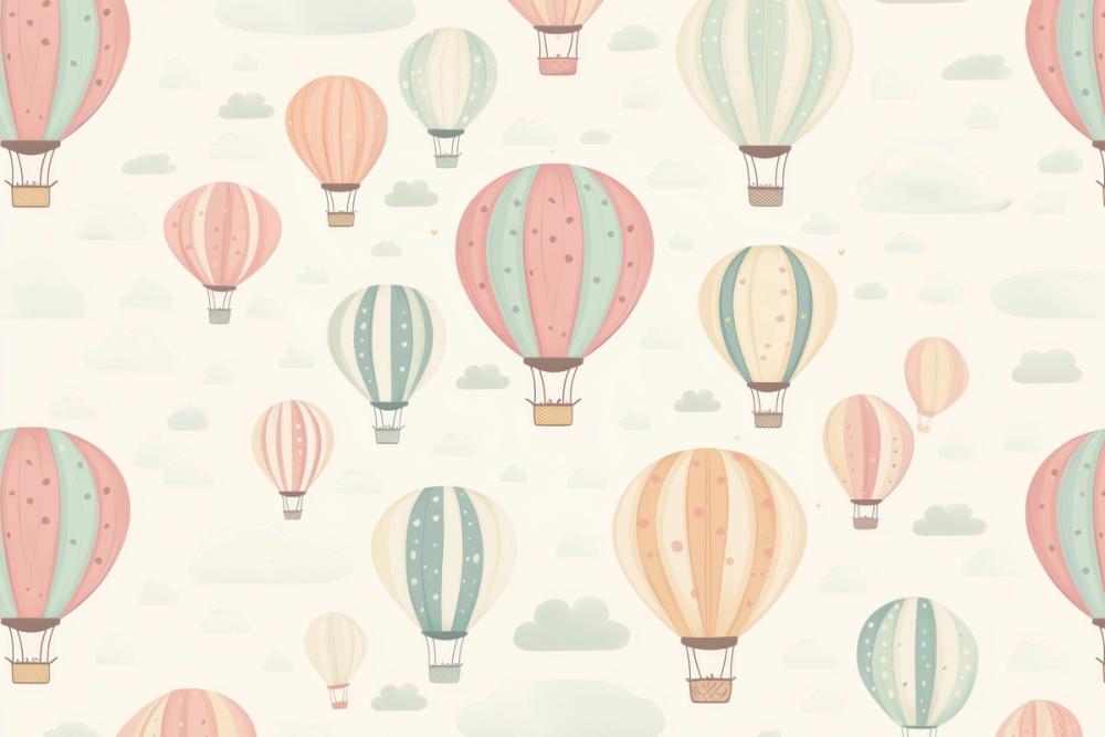 Hot Air Balloon Cloudy White