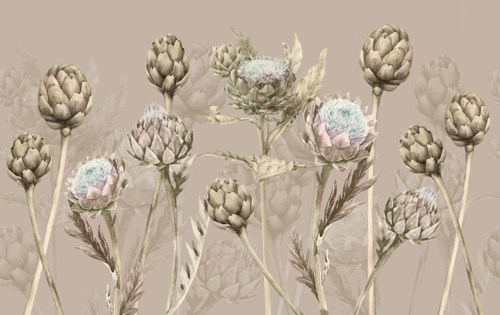 Artichoke Blooms, Mocha