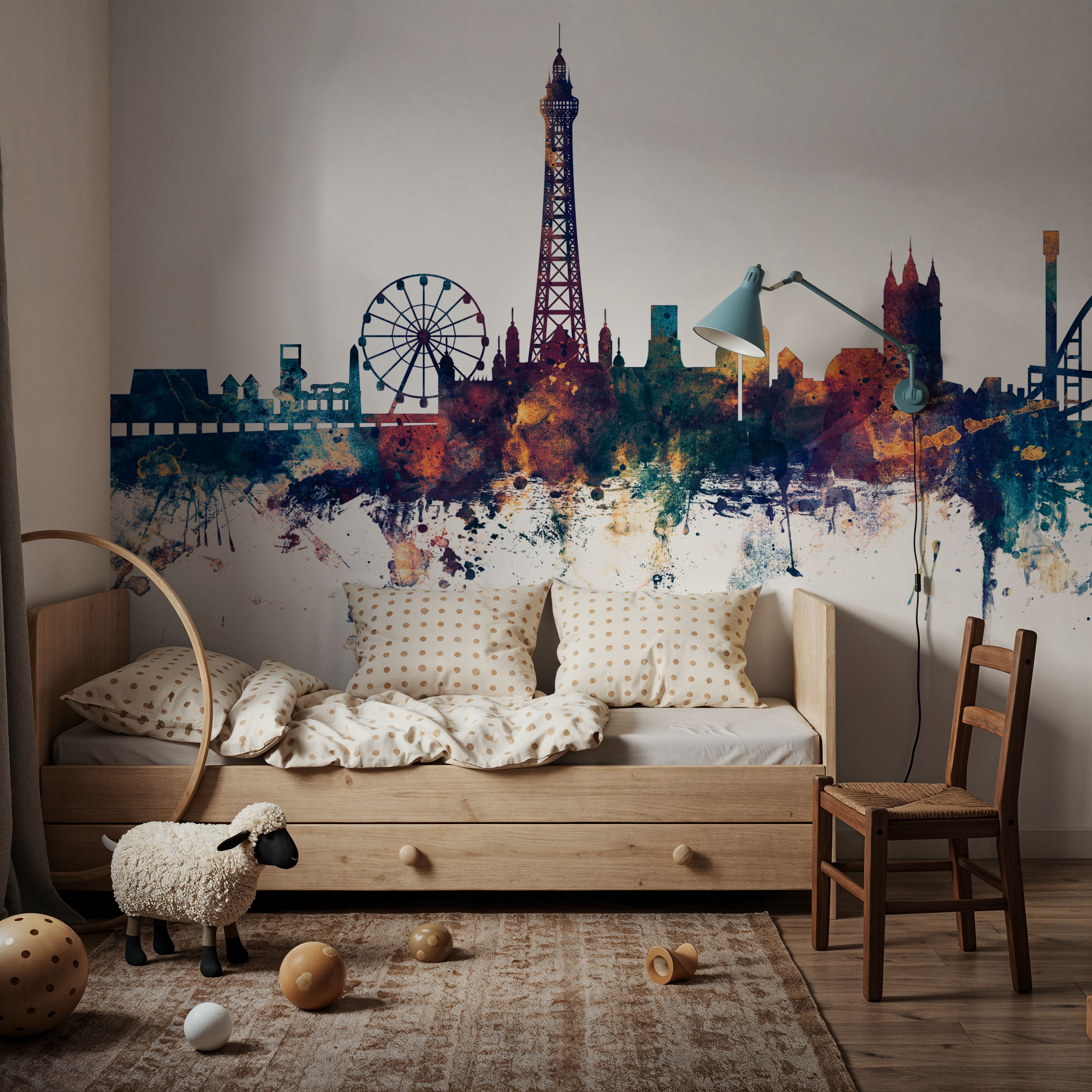 Blackpool England Skyline Blue & Bronze