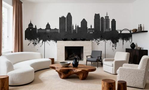 Saint Paul Minnesota Skyline Black & White