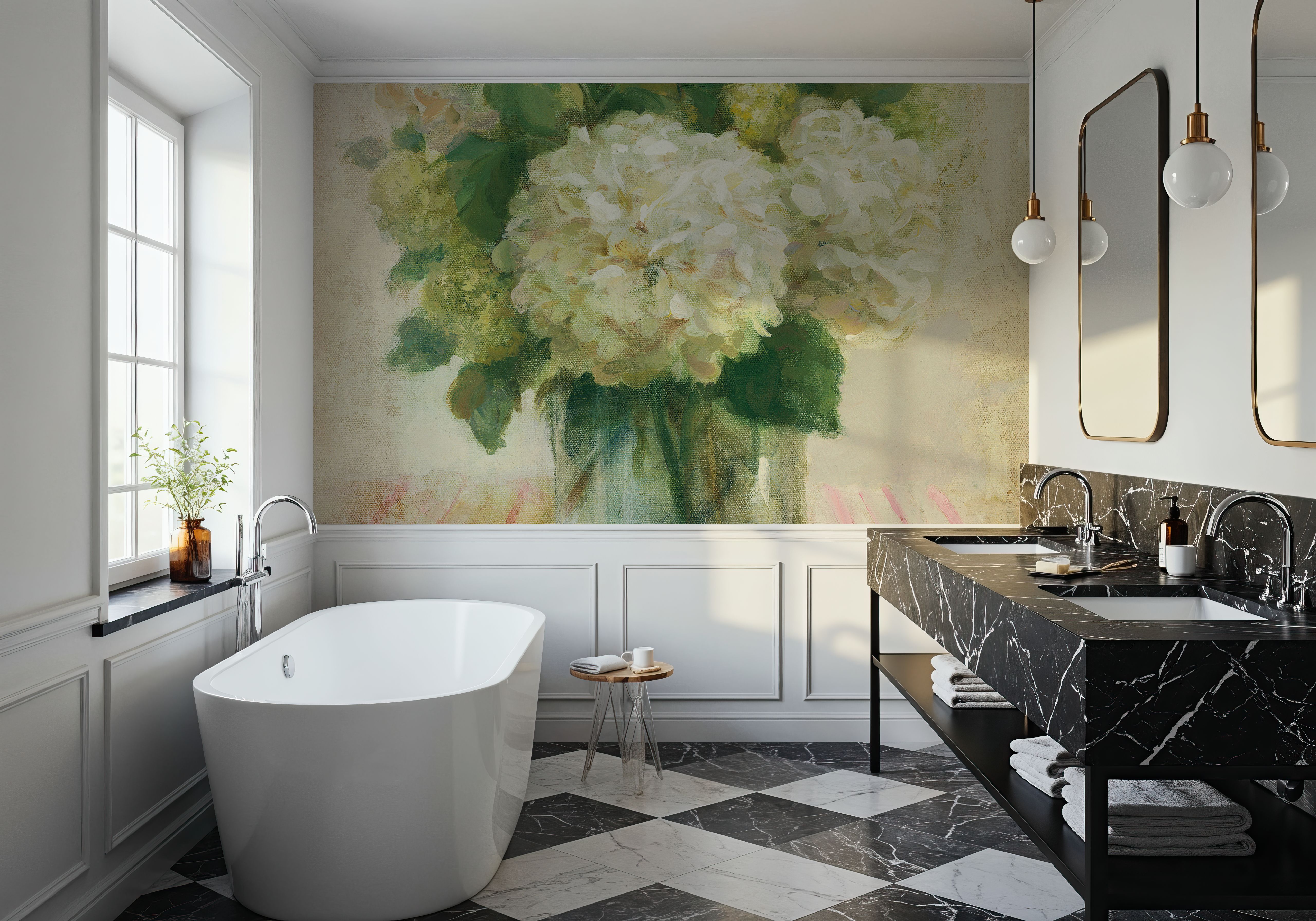 Cottage Hydrangeas in White