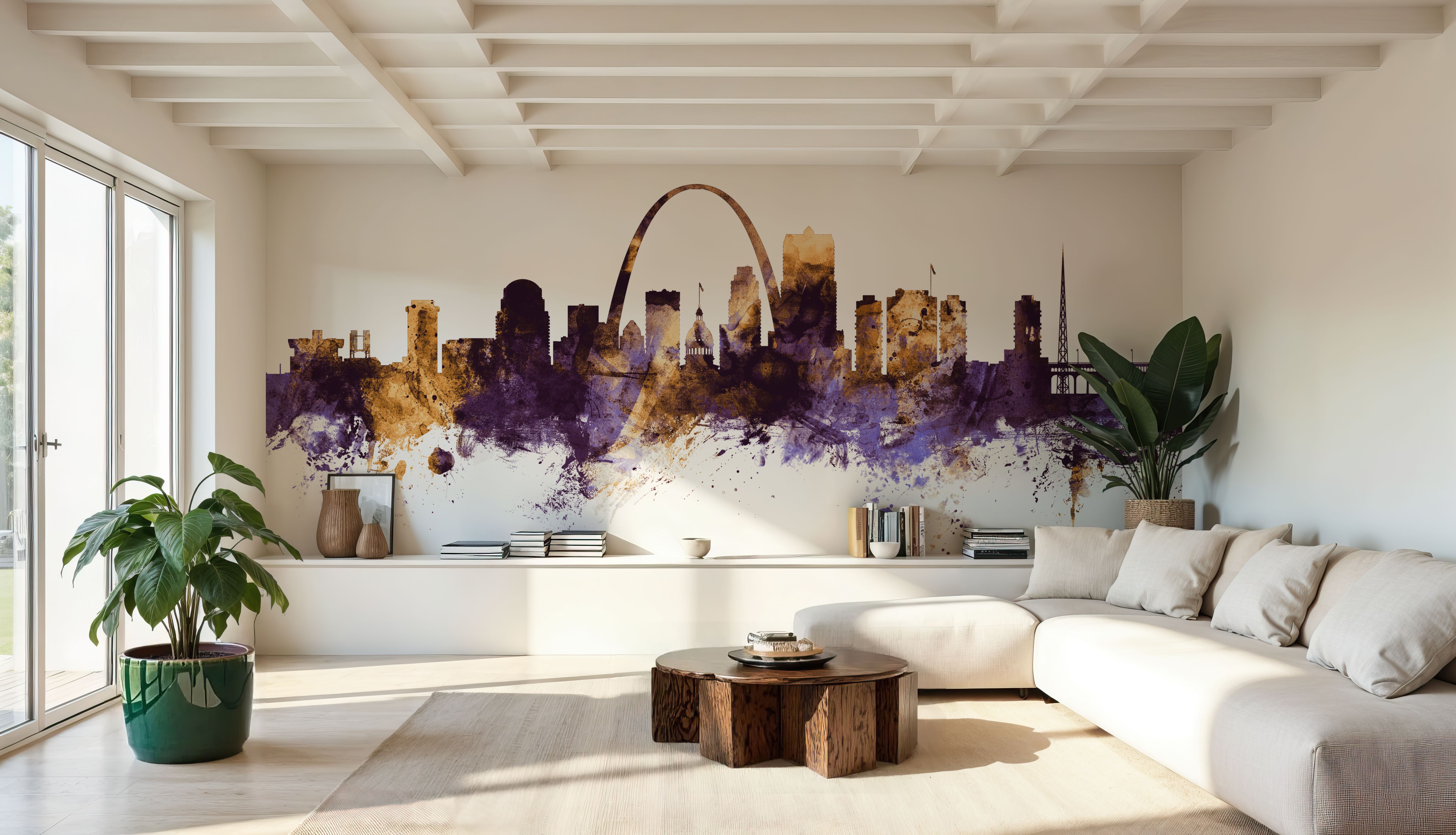 St Louis Missouri Skyline Purple & Gold
