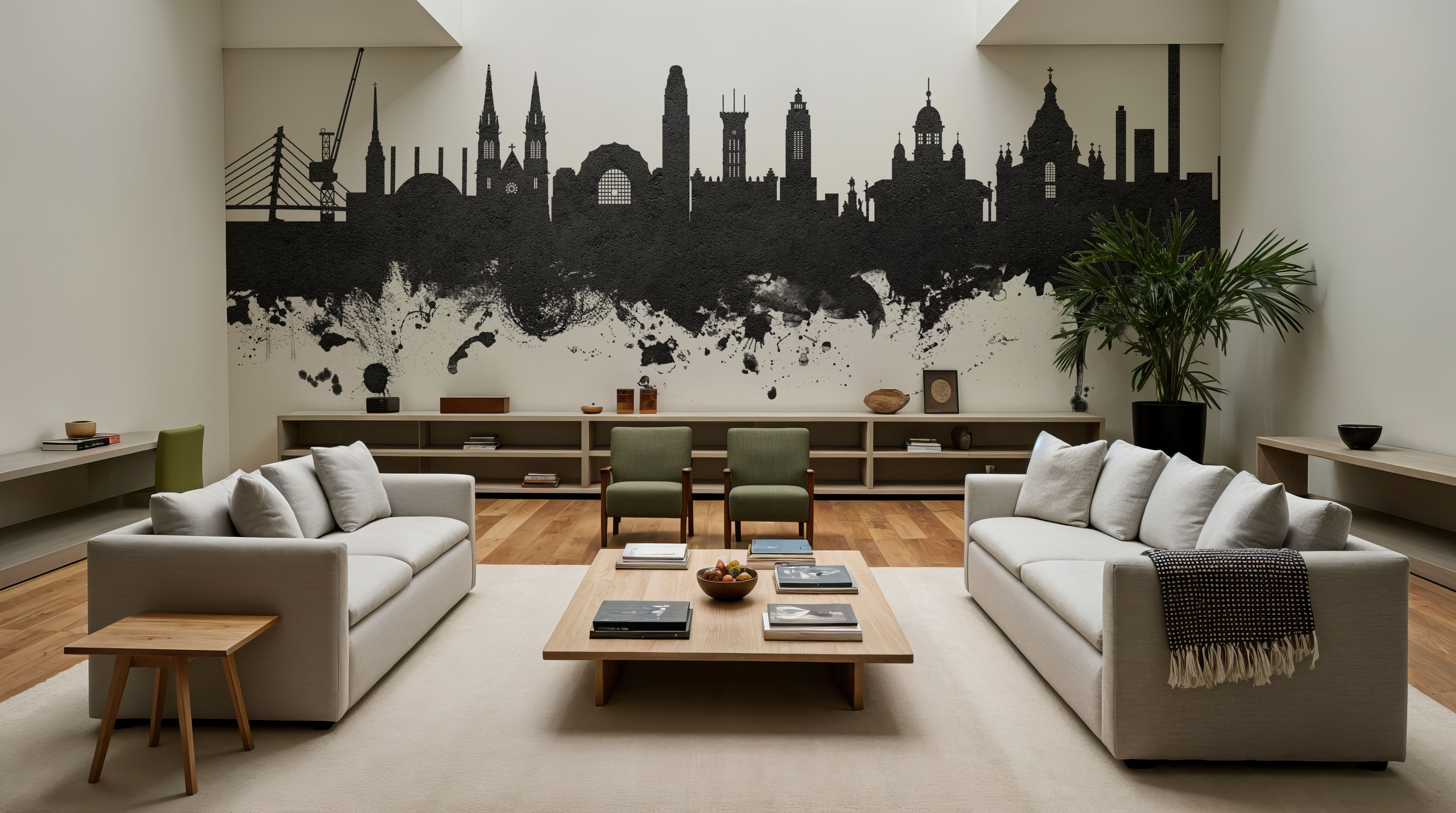 Helsinki Skyline Black & White, Wallpaper