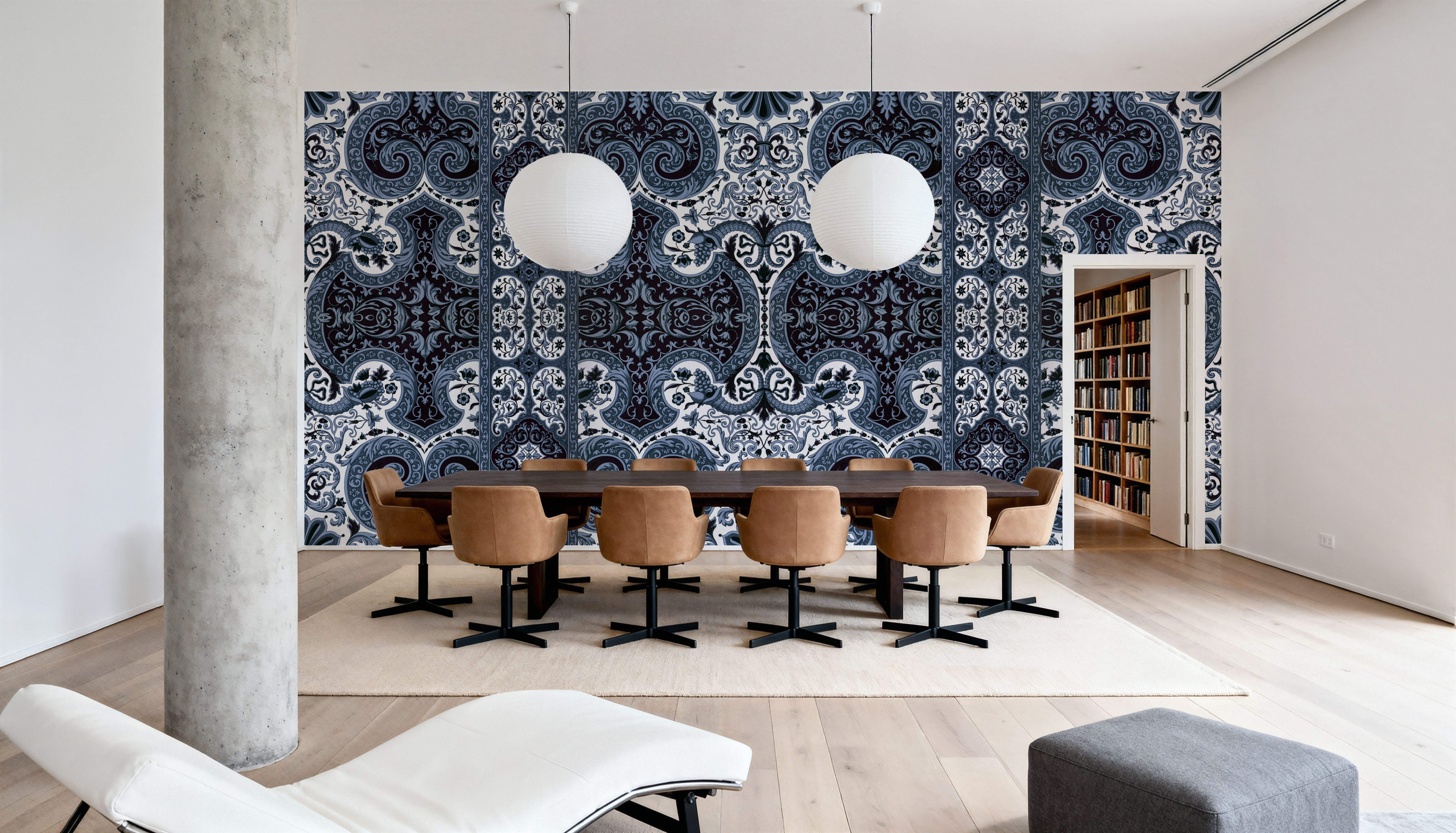 Golden Versailles, French Blue, Tapet