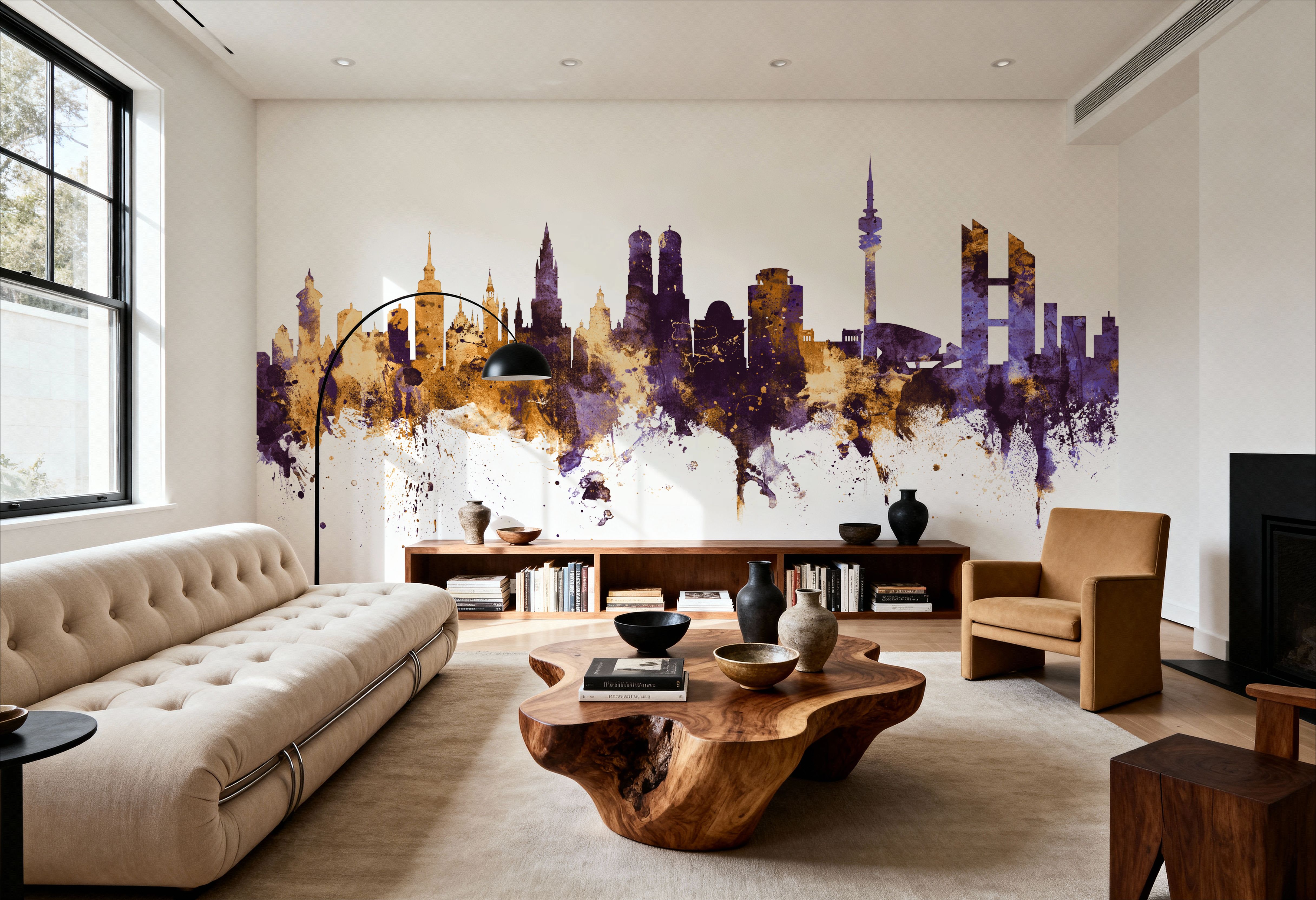 Munich Skyline Purple & Gold