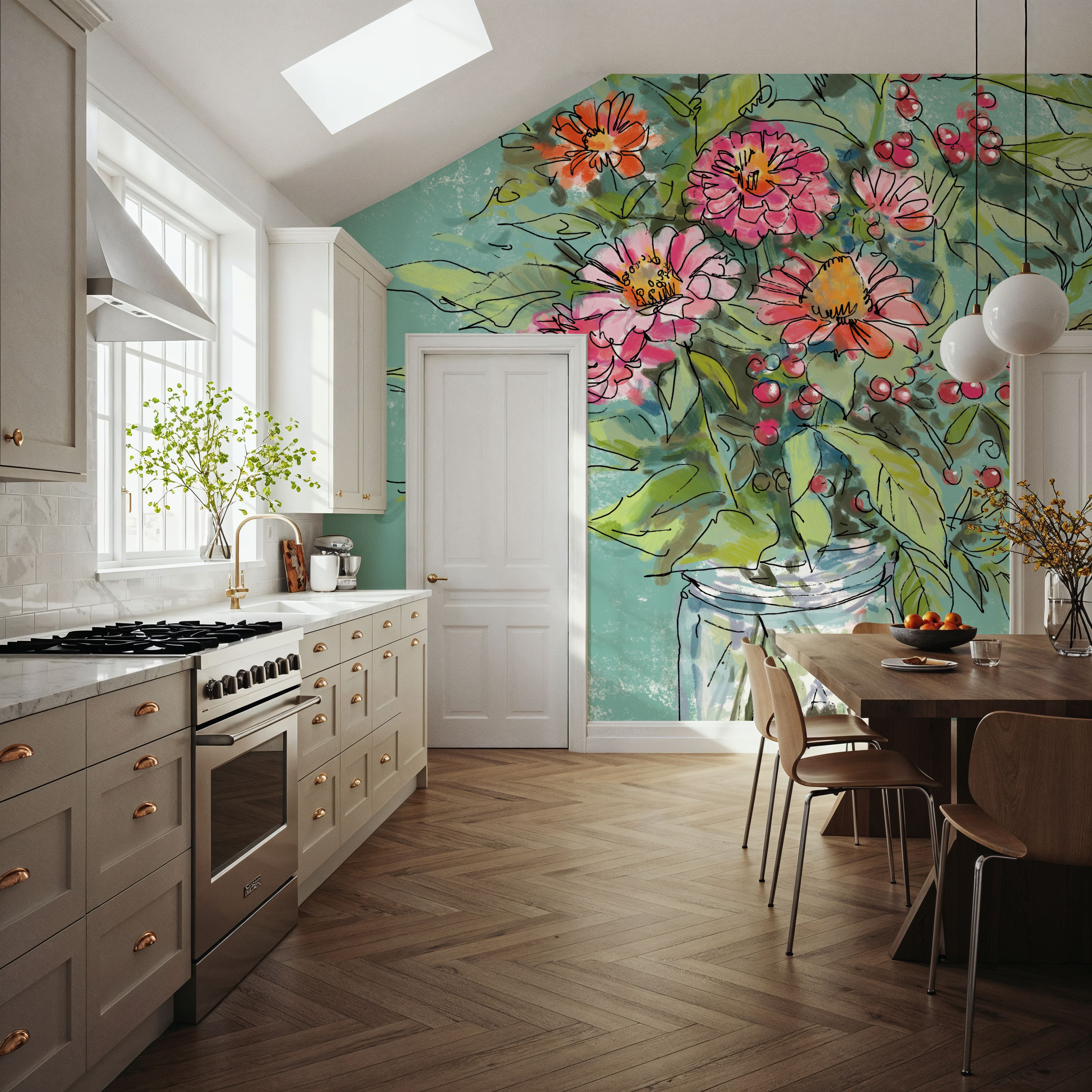 Zinnias in Glass Jar