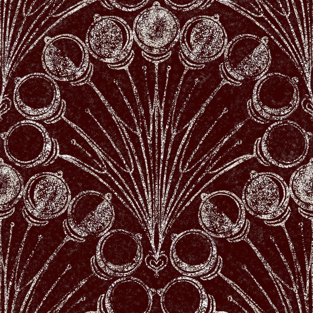 Art Deco Moon Phase, Maroon