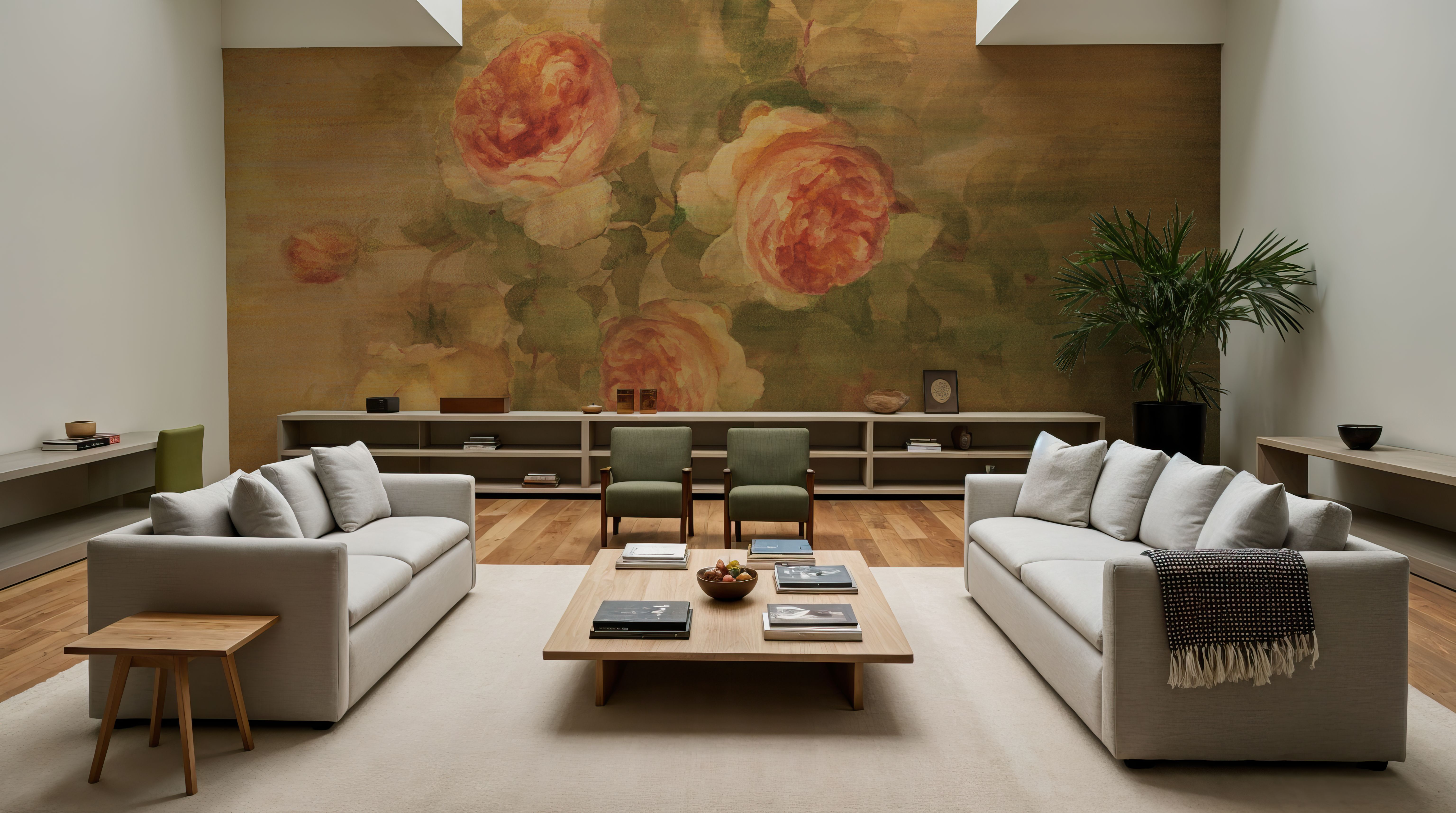 Vintage Roses on Green II