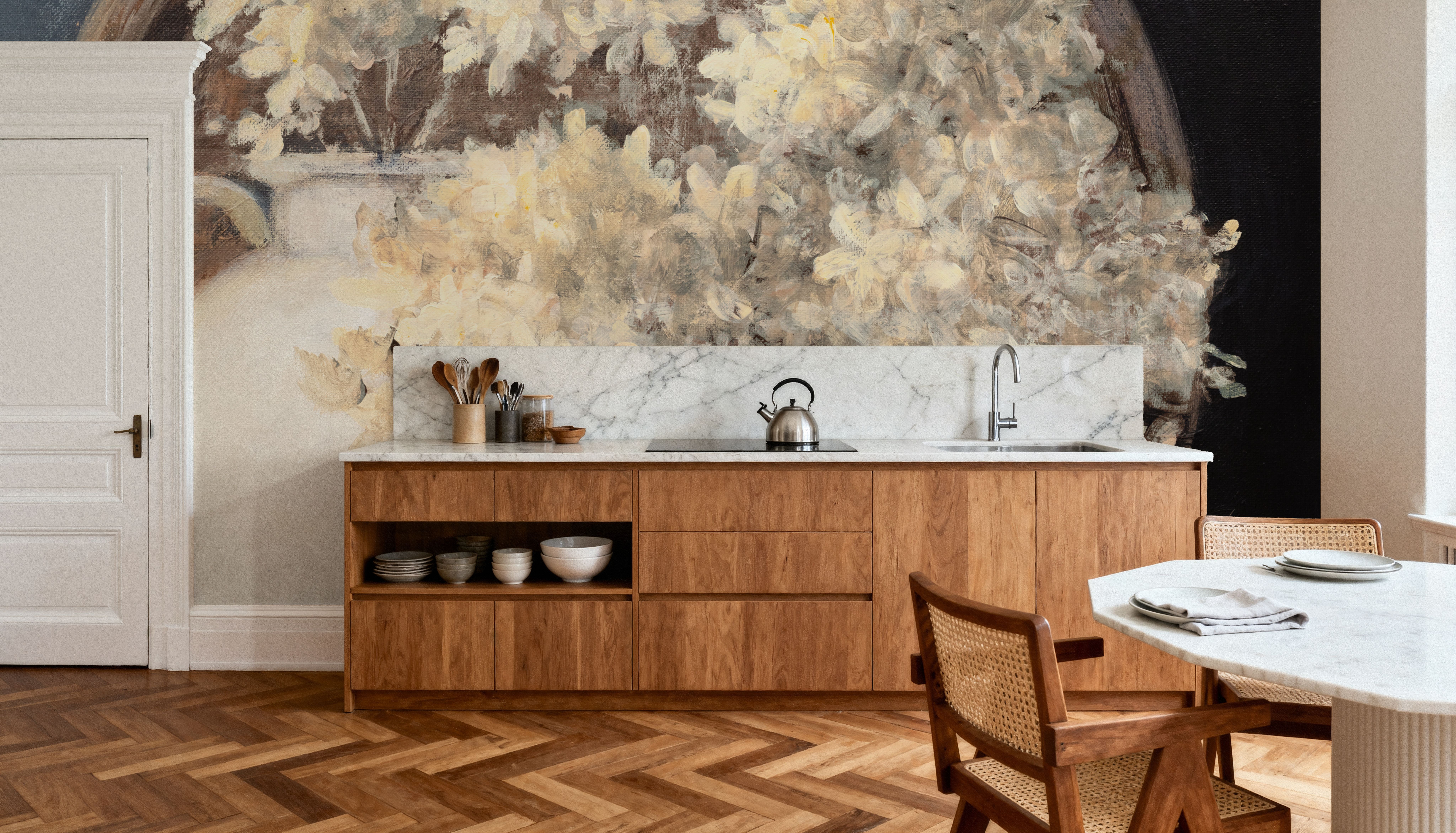 Golden Hydrangeas II White