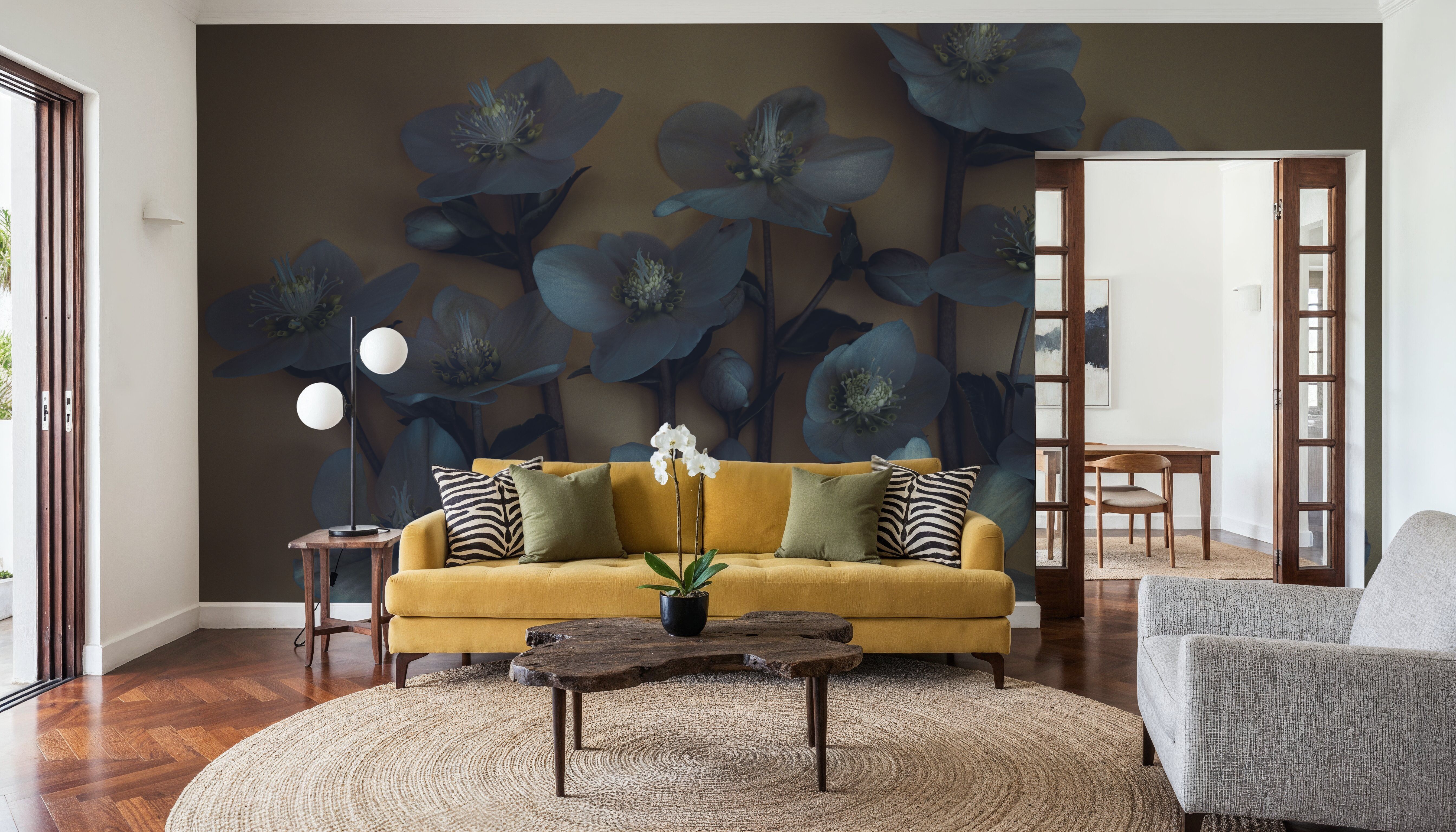 Blue Winter Beauty, Behang