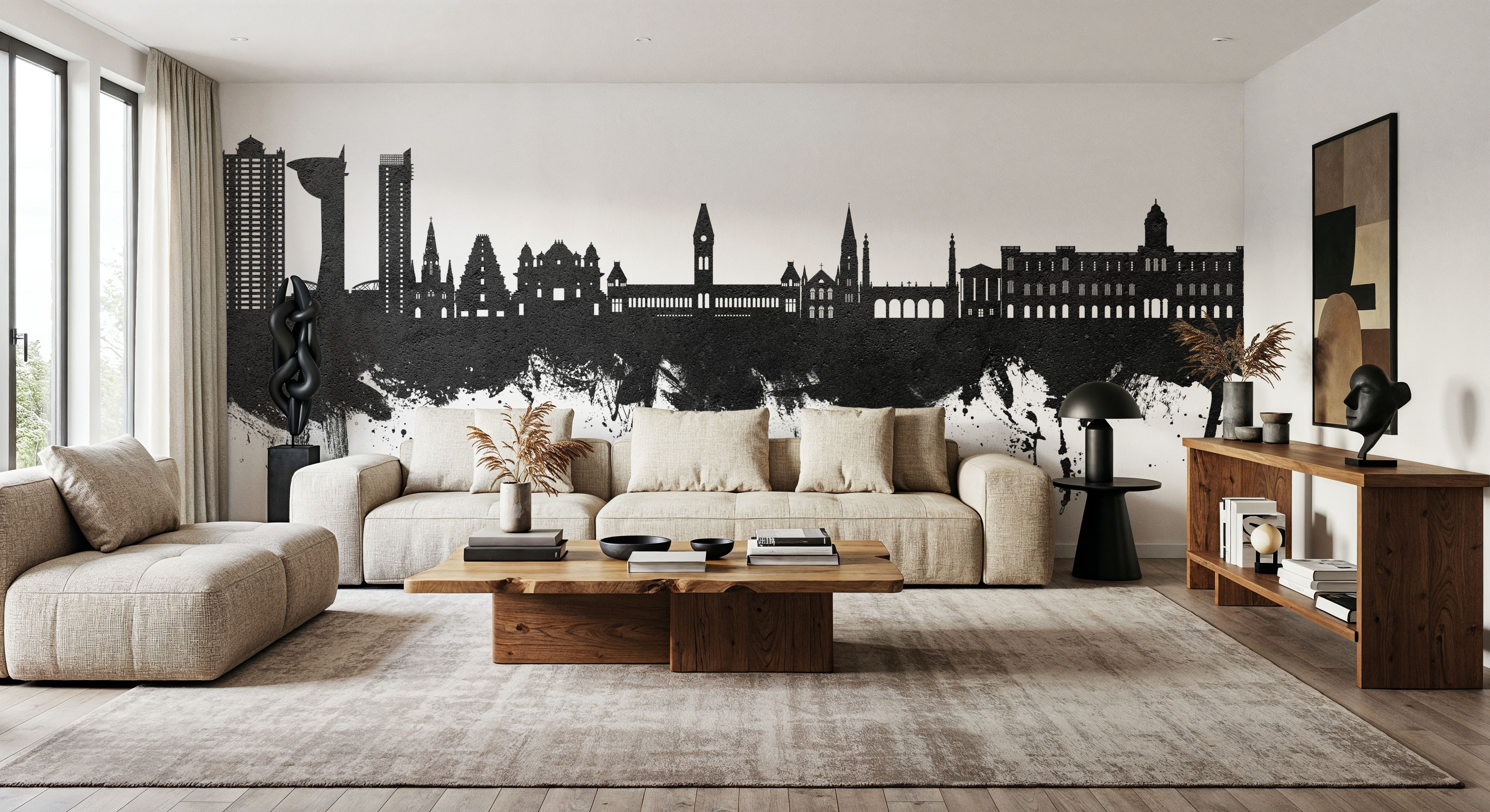 Chennai Skyline India Black & White