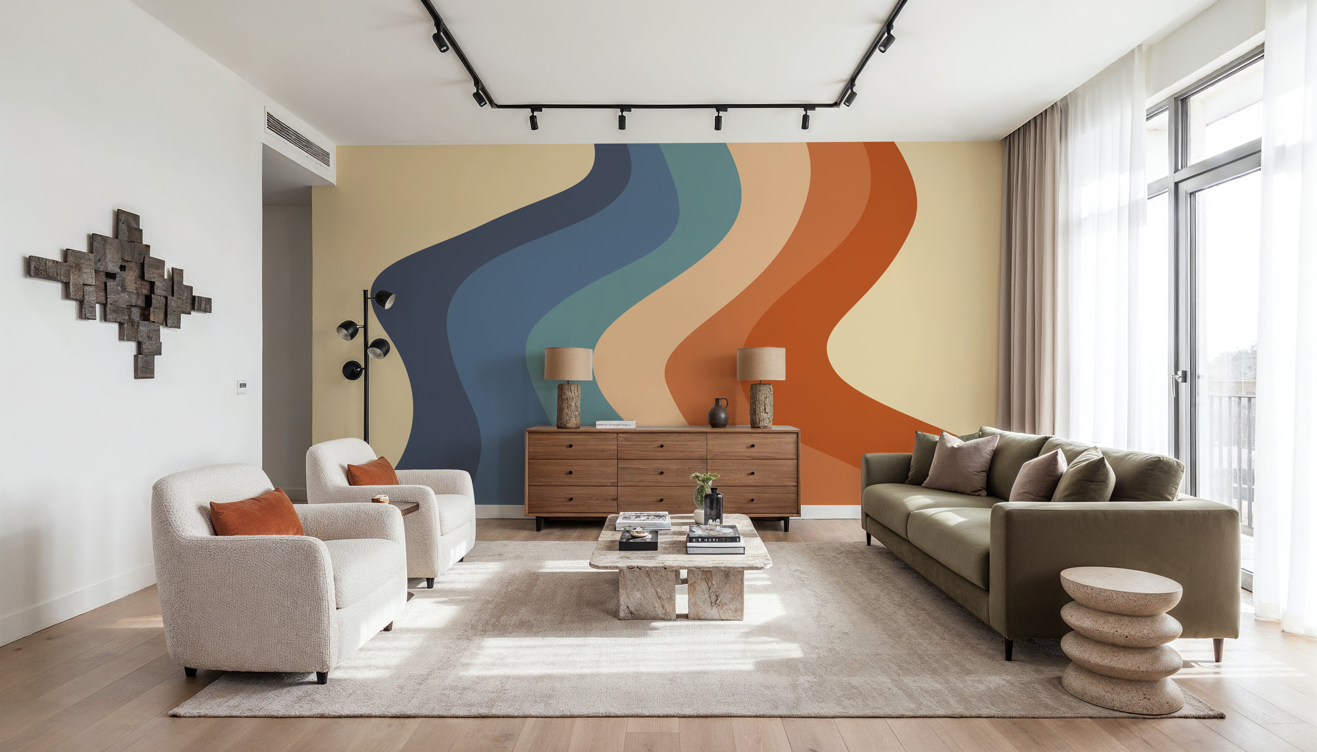 Swirly Hippie Rainbow, Wallpaper