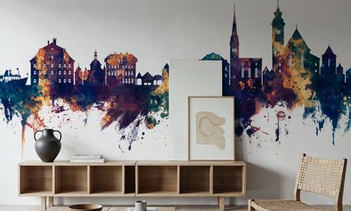 Hallstatt Austria Skyline Blue & Bronze