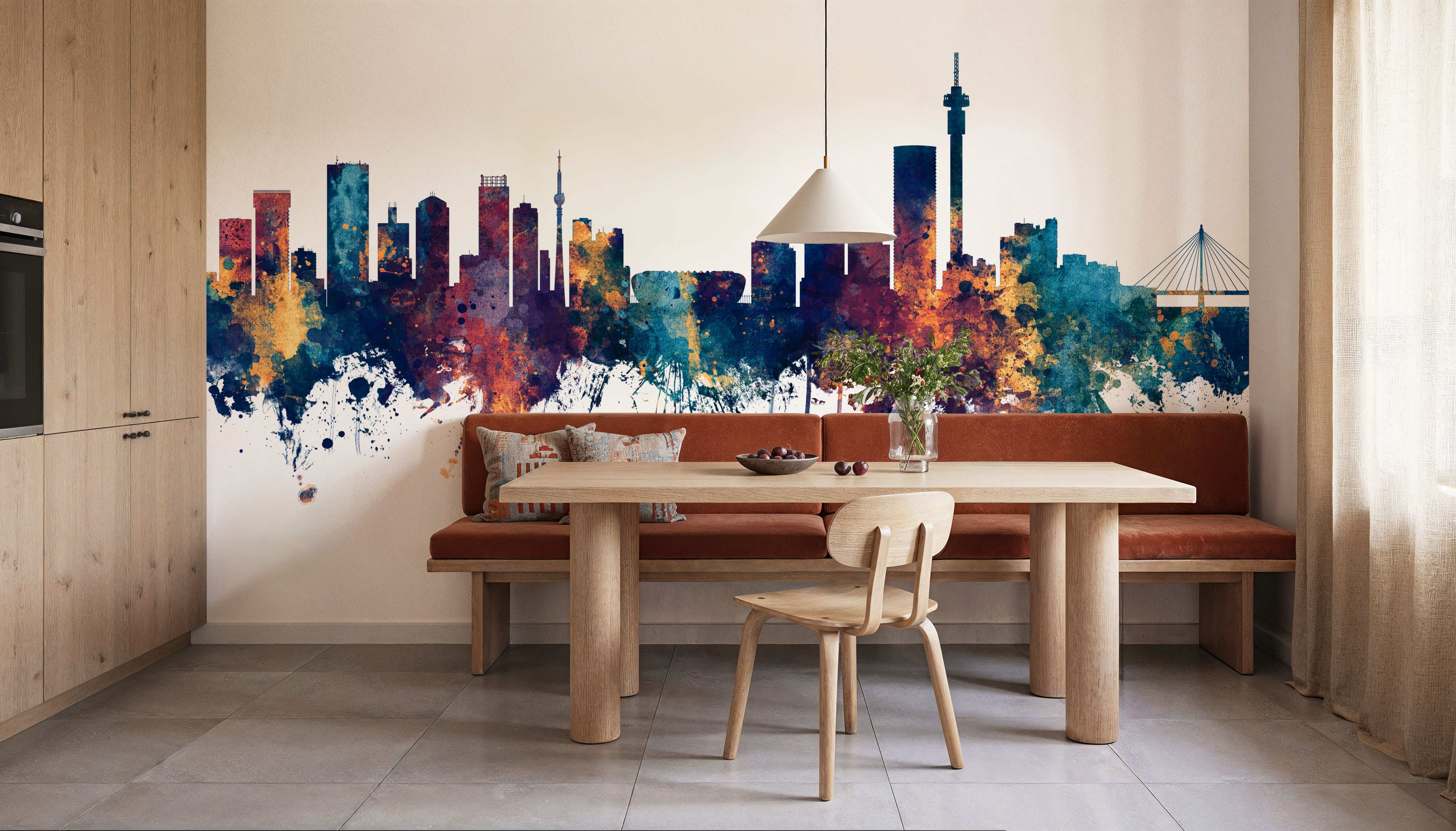 Johannesburg South Africa Skyline Blue & Bronze