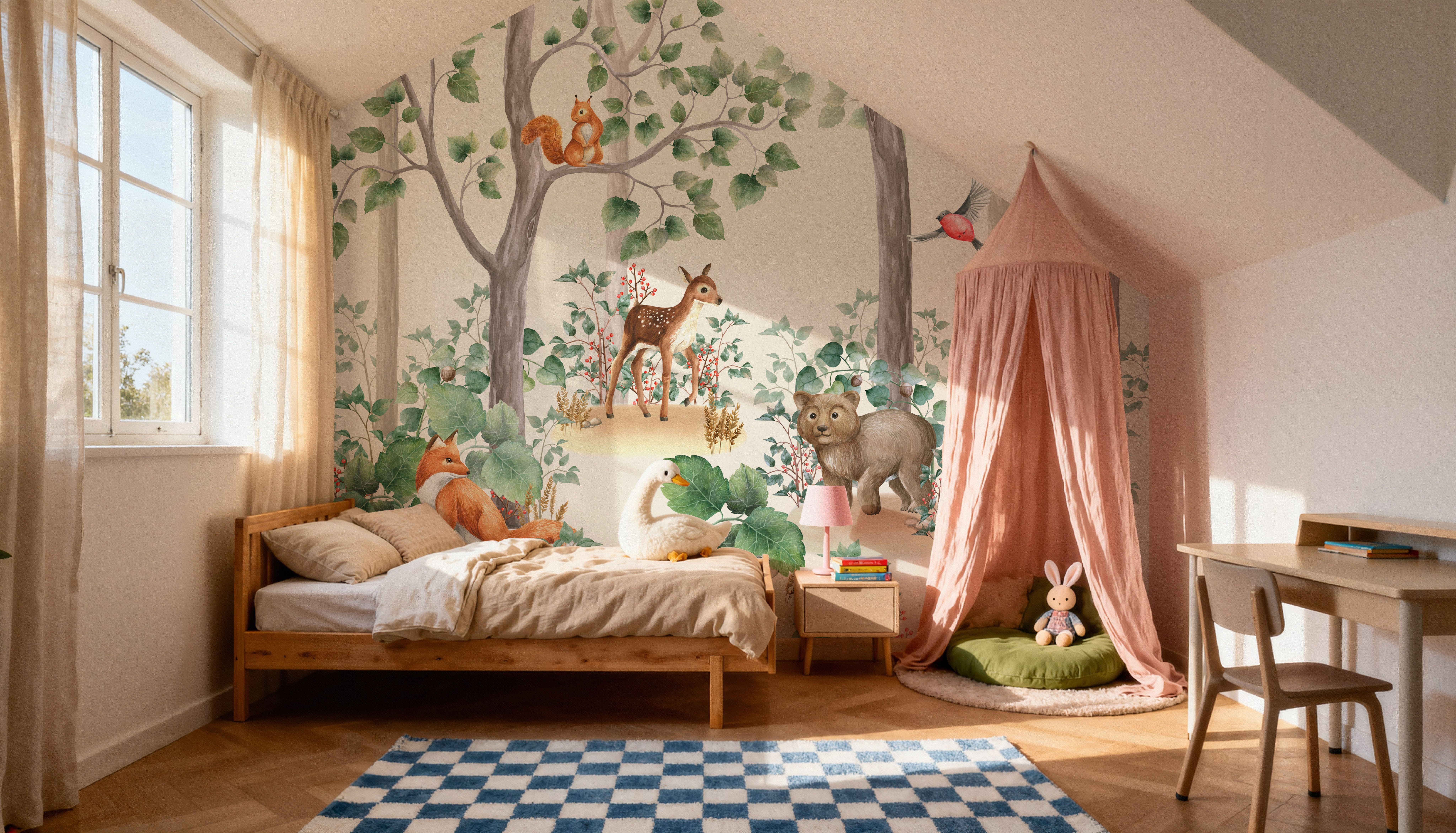 Nordic Forest Baby Animals, Wallpaper