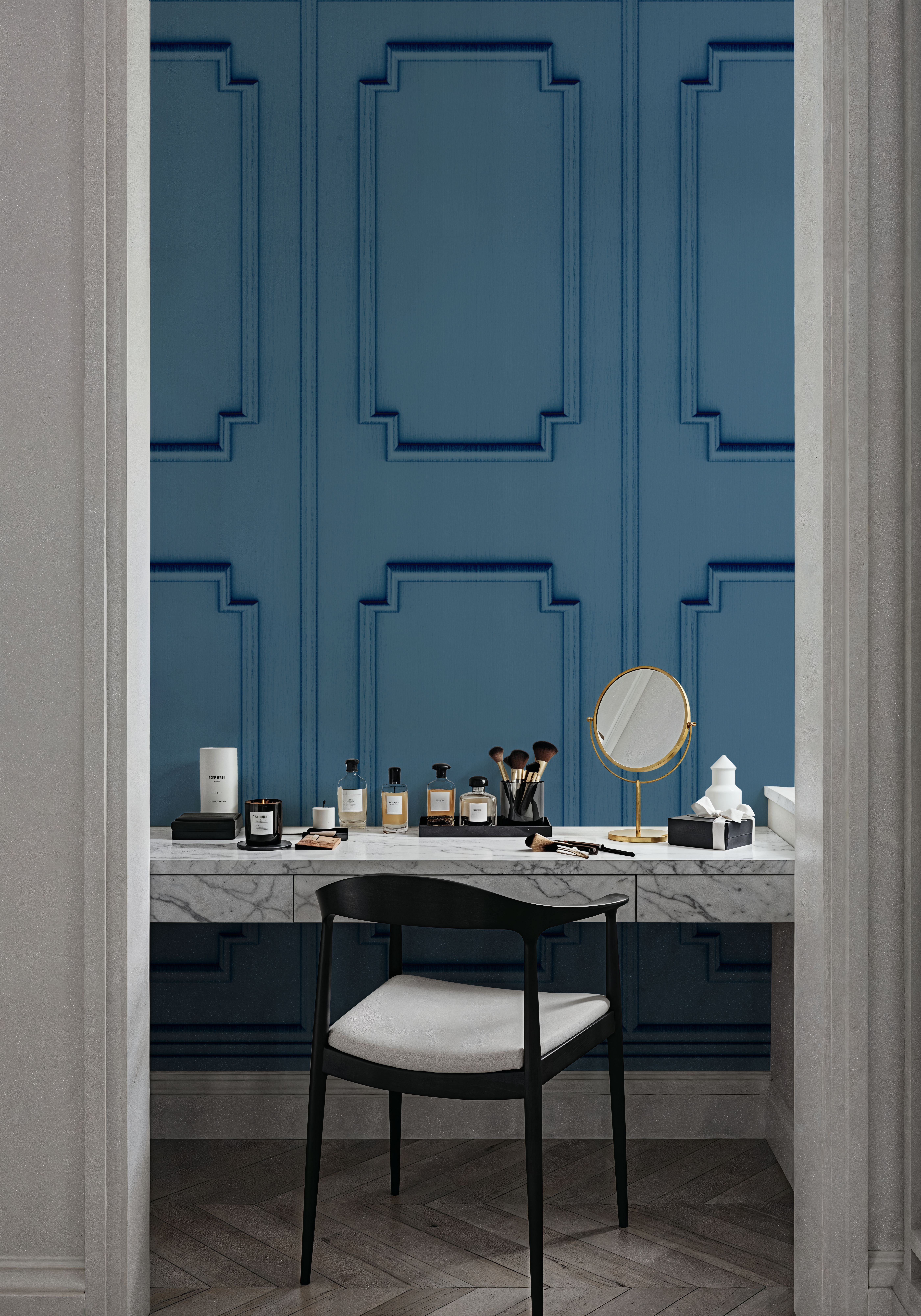 Faux Wall Panel Moulding, Sky Blue