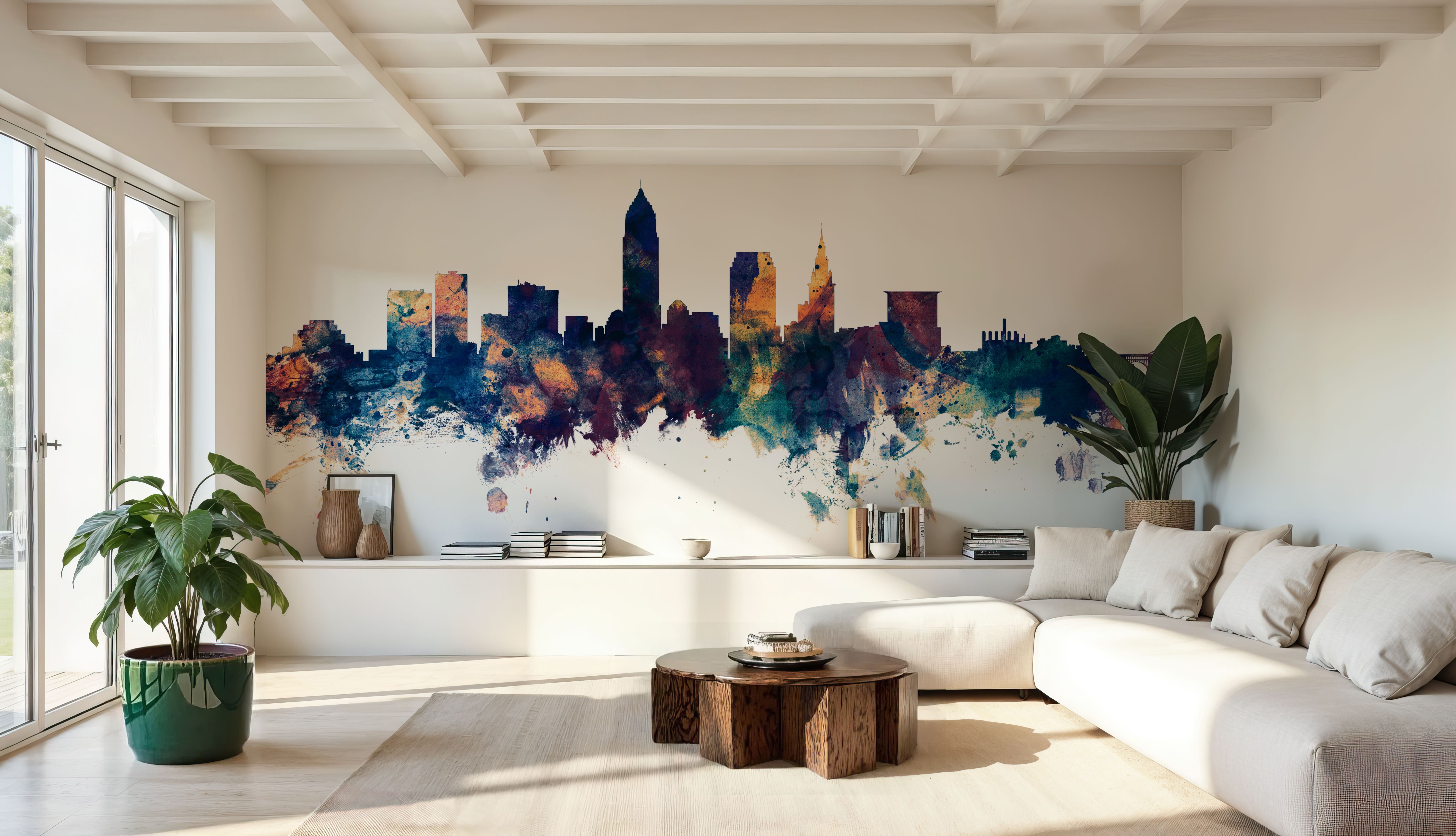 Cleveland Ohio Skyline Blue & Bronze