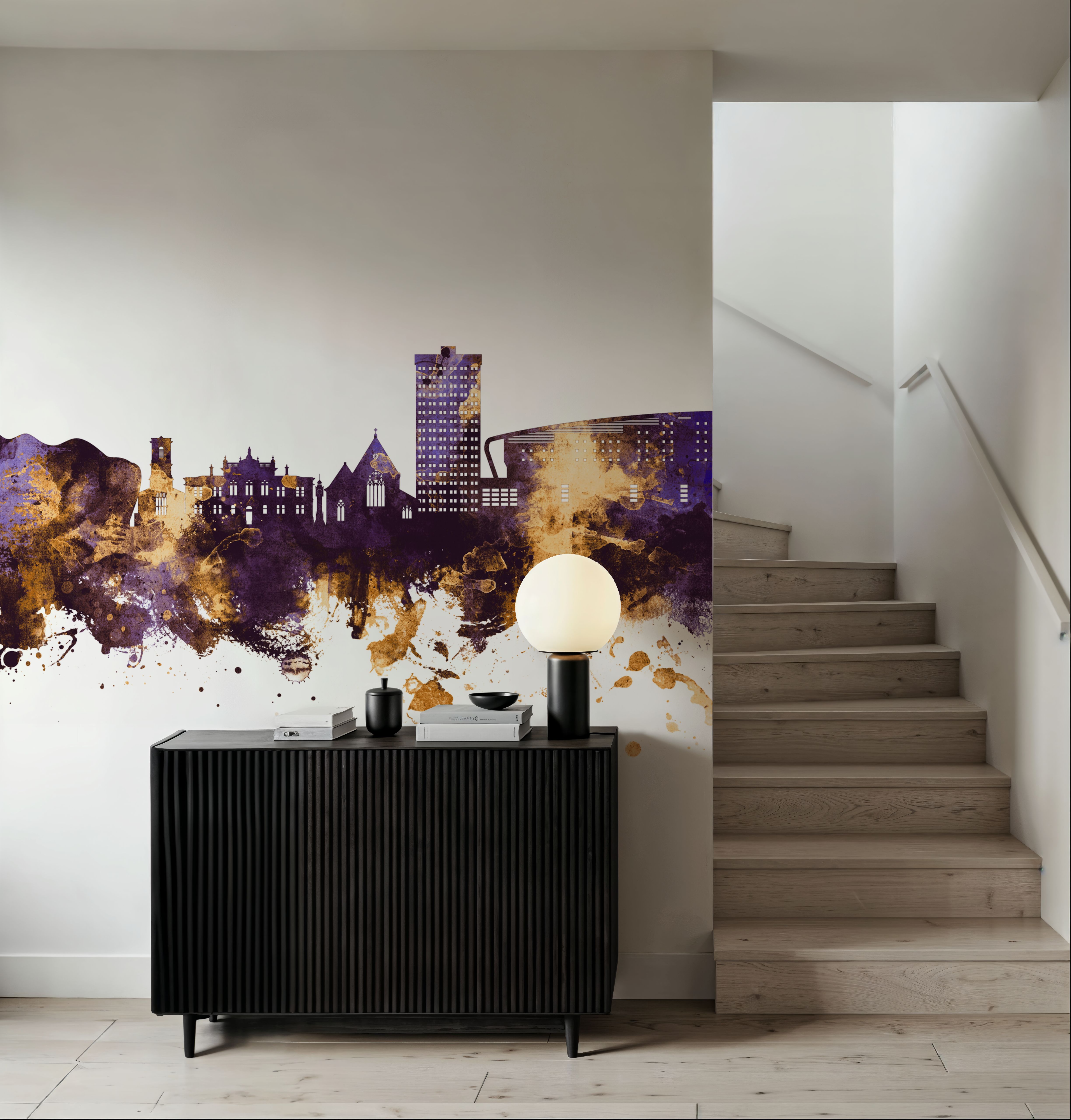 Gateshead England Skyline Purple & Gold