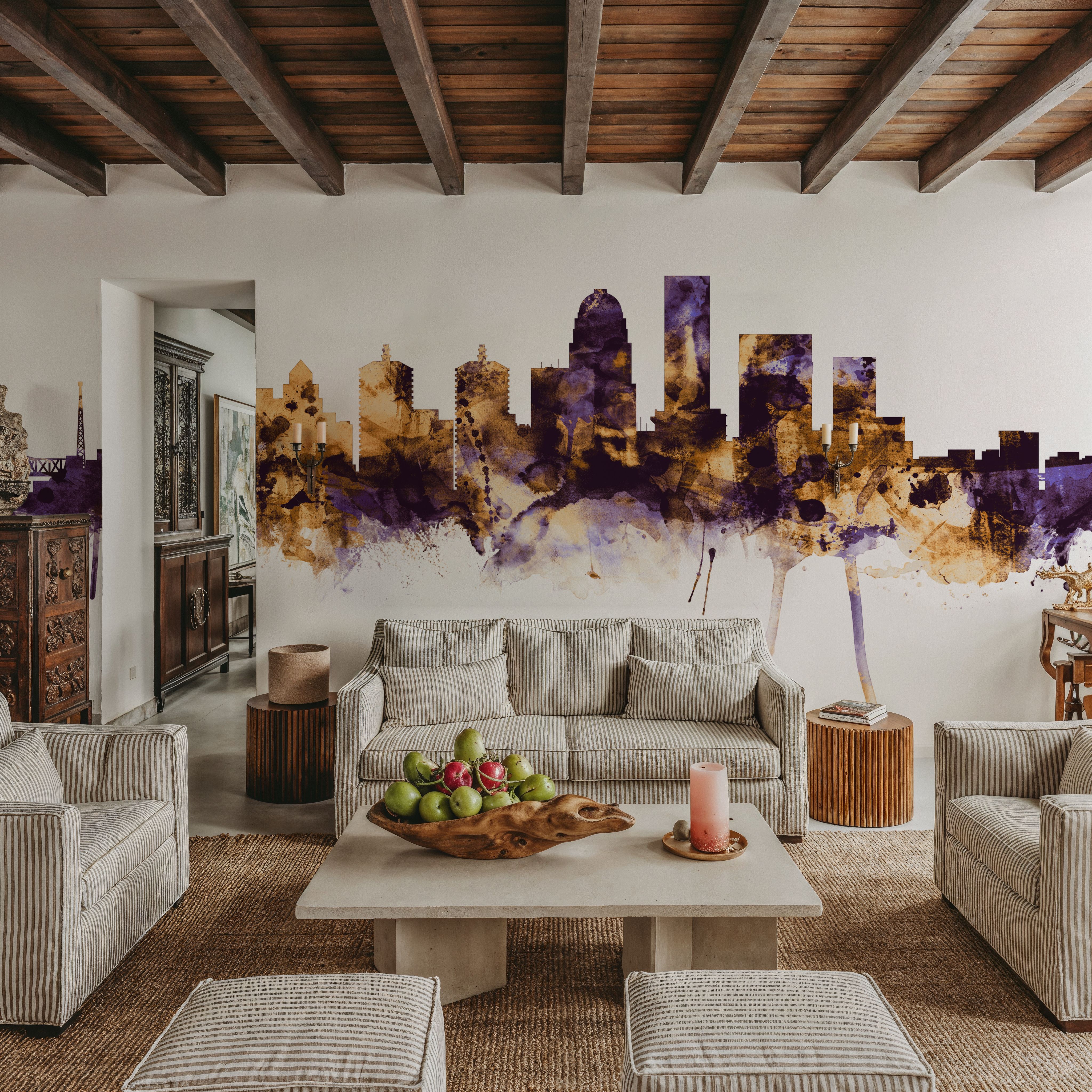 Louisville Kentucky Skyline Purple & Gold