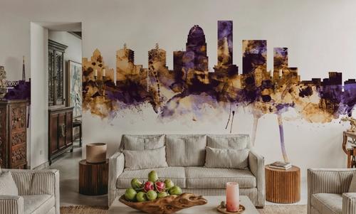 Louisville Kentucky Skyline Purple & Gold