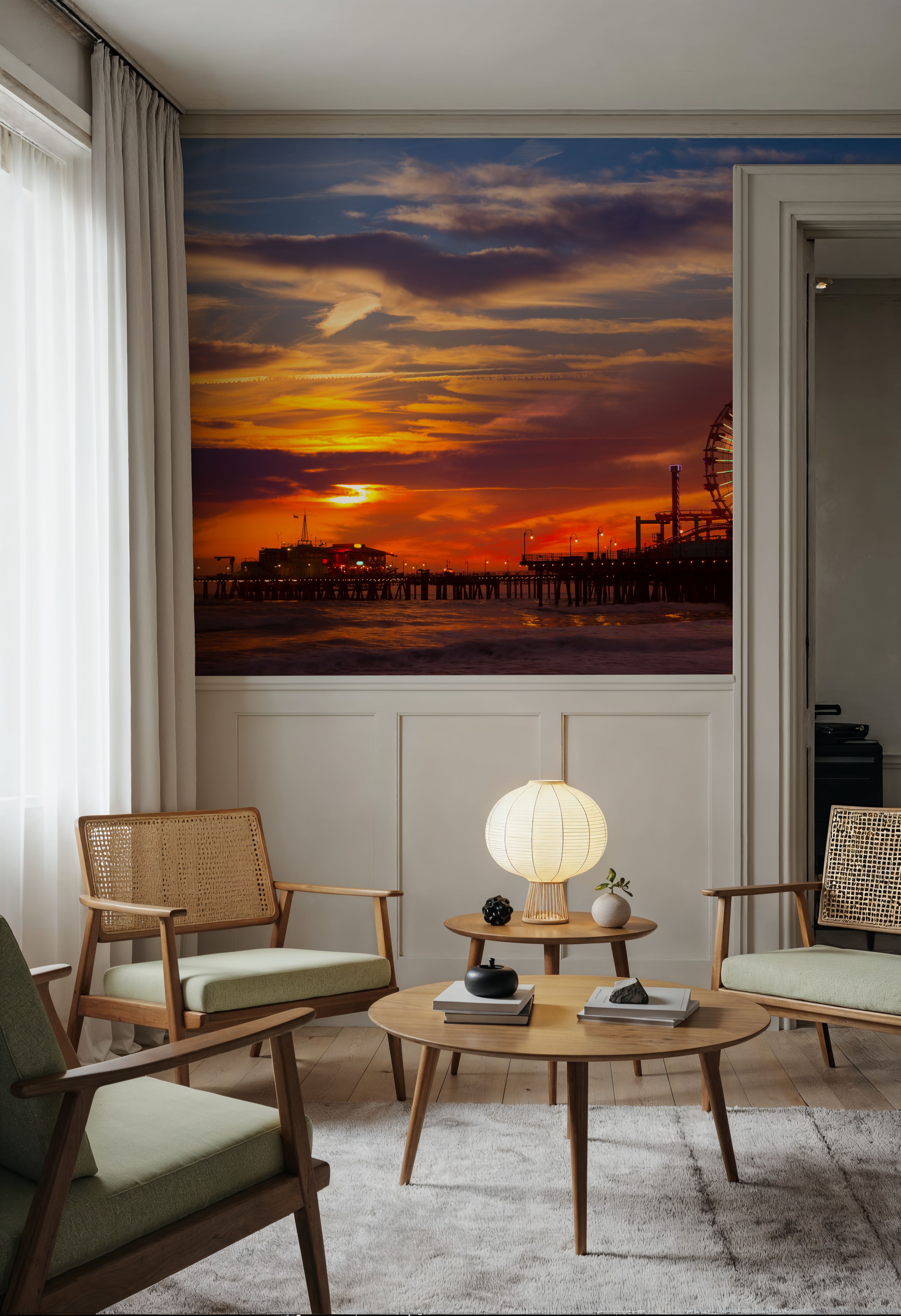 Santa Monica Pier Sunset Orange