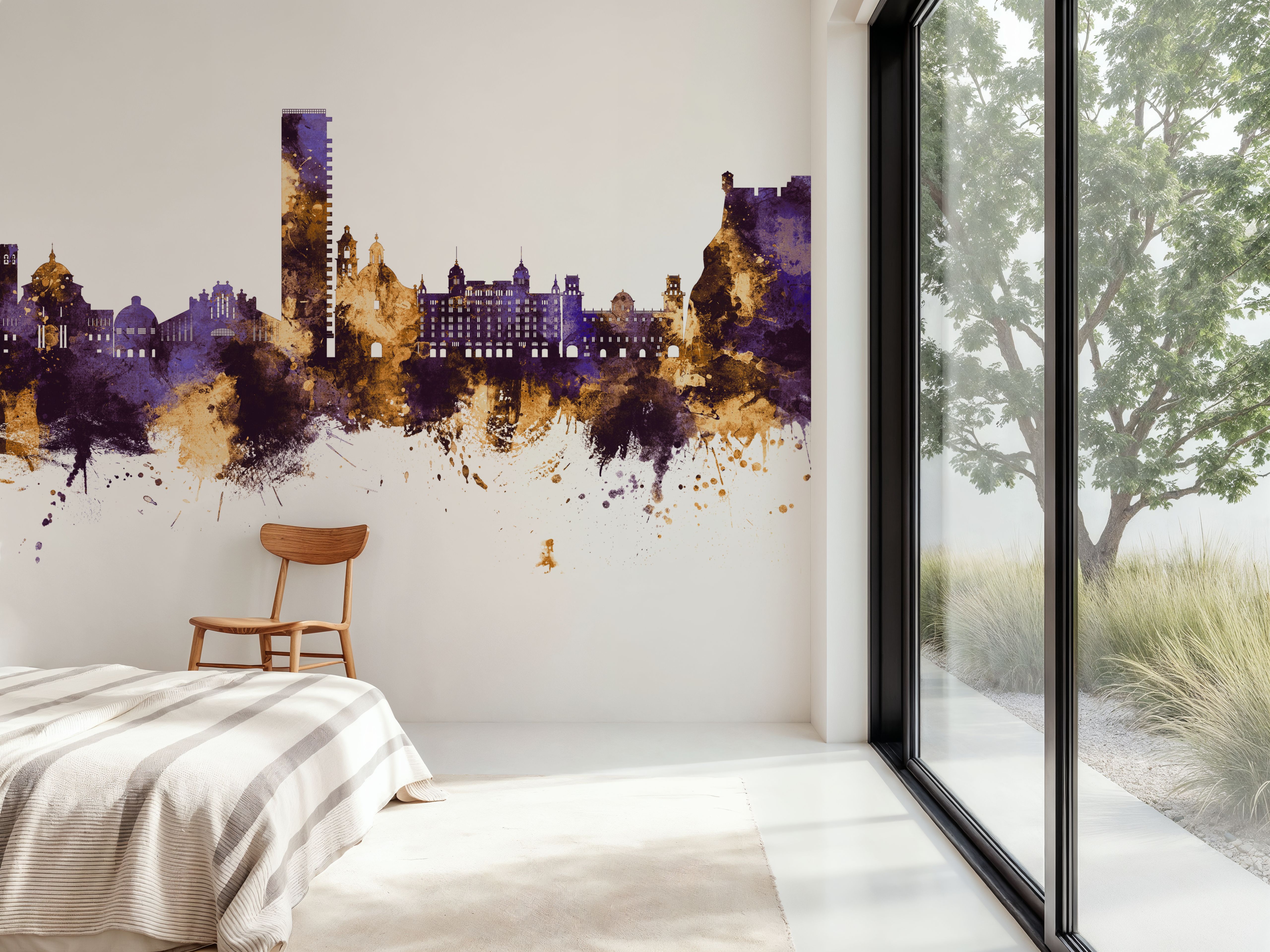 Alicante Spain Skyline Purple & Gold