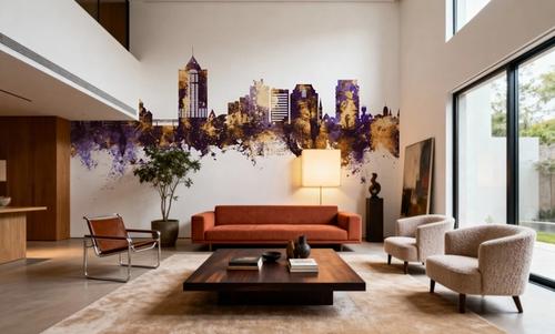 Roanoke Virginia Skyline Purple & Gold