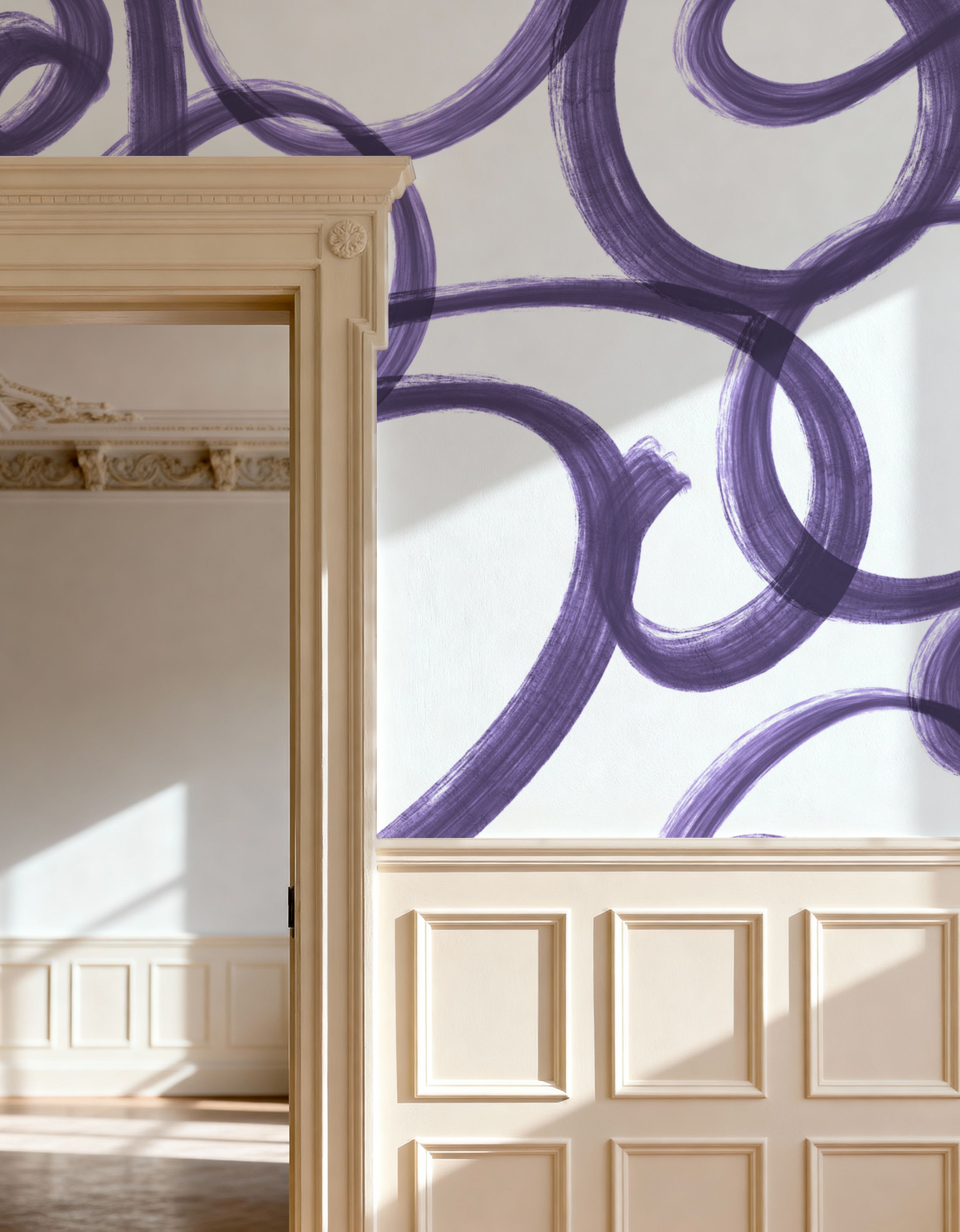 Curly Brush Lines, Grape