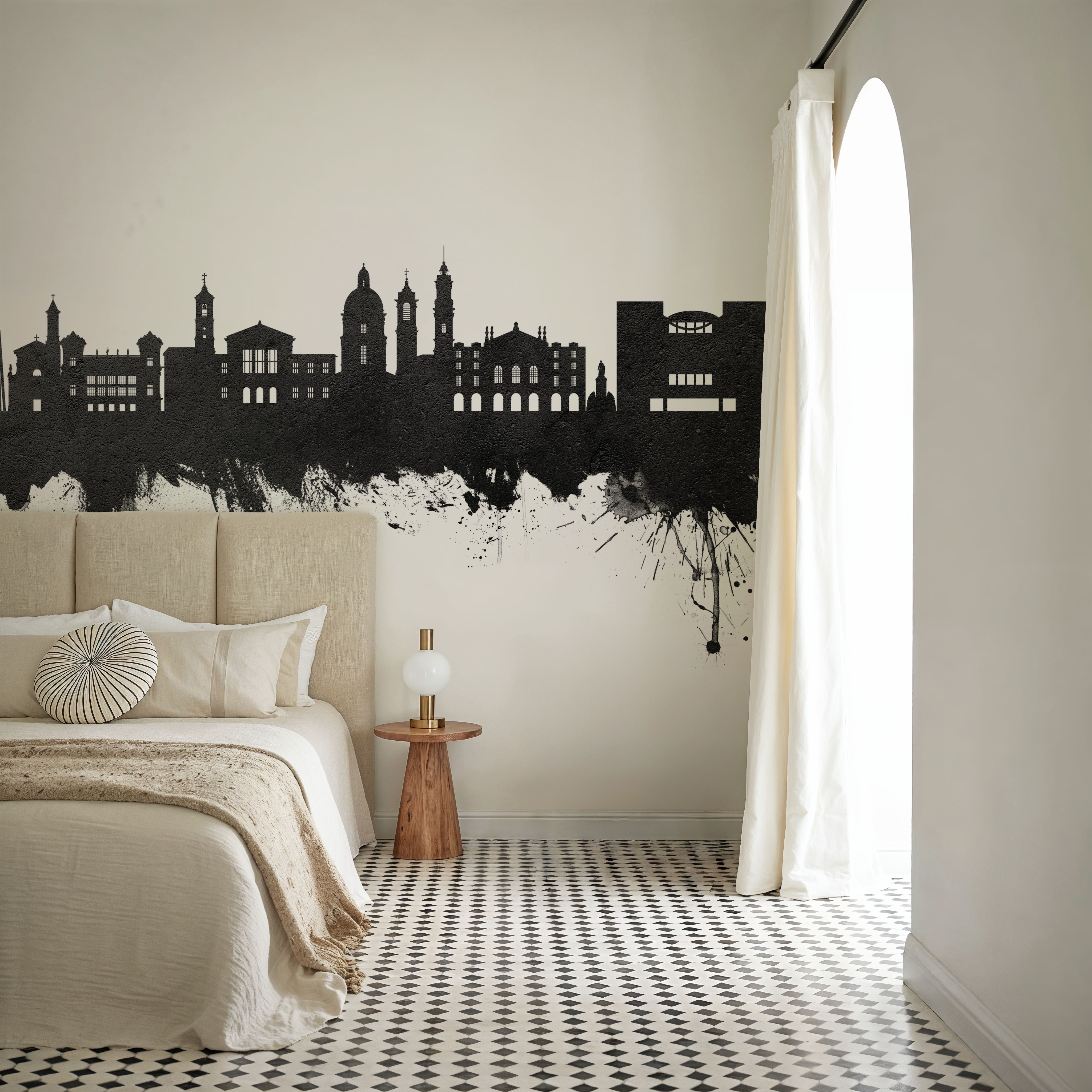 Nice France Skyline Black & White