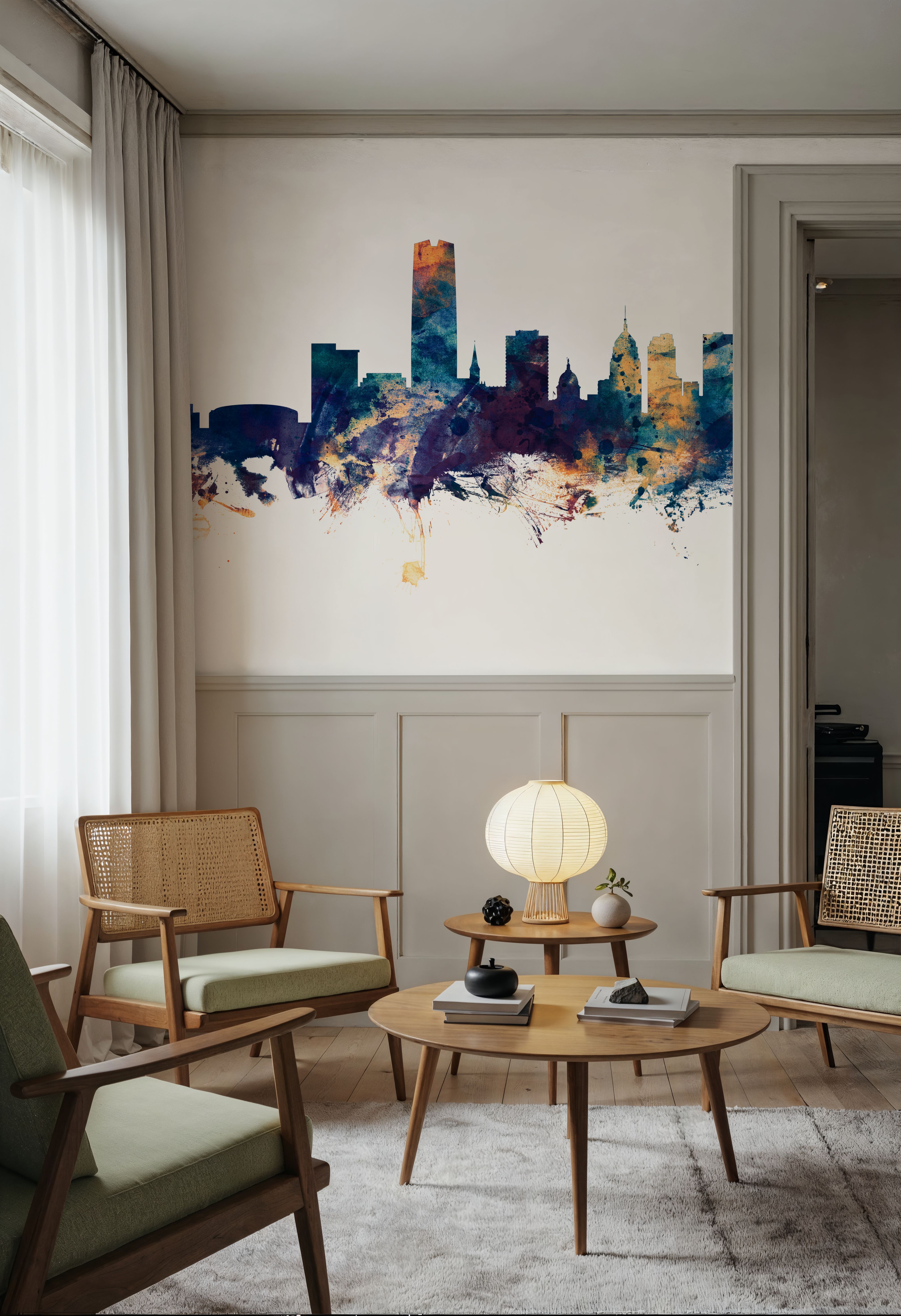 Oklahoma City Skyline Blue & Bronze