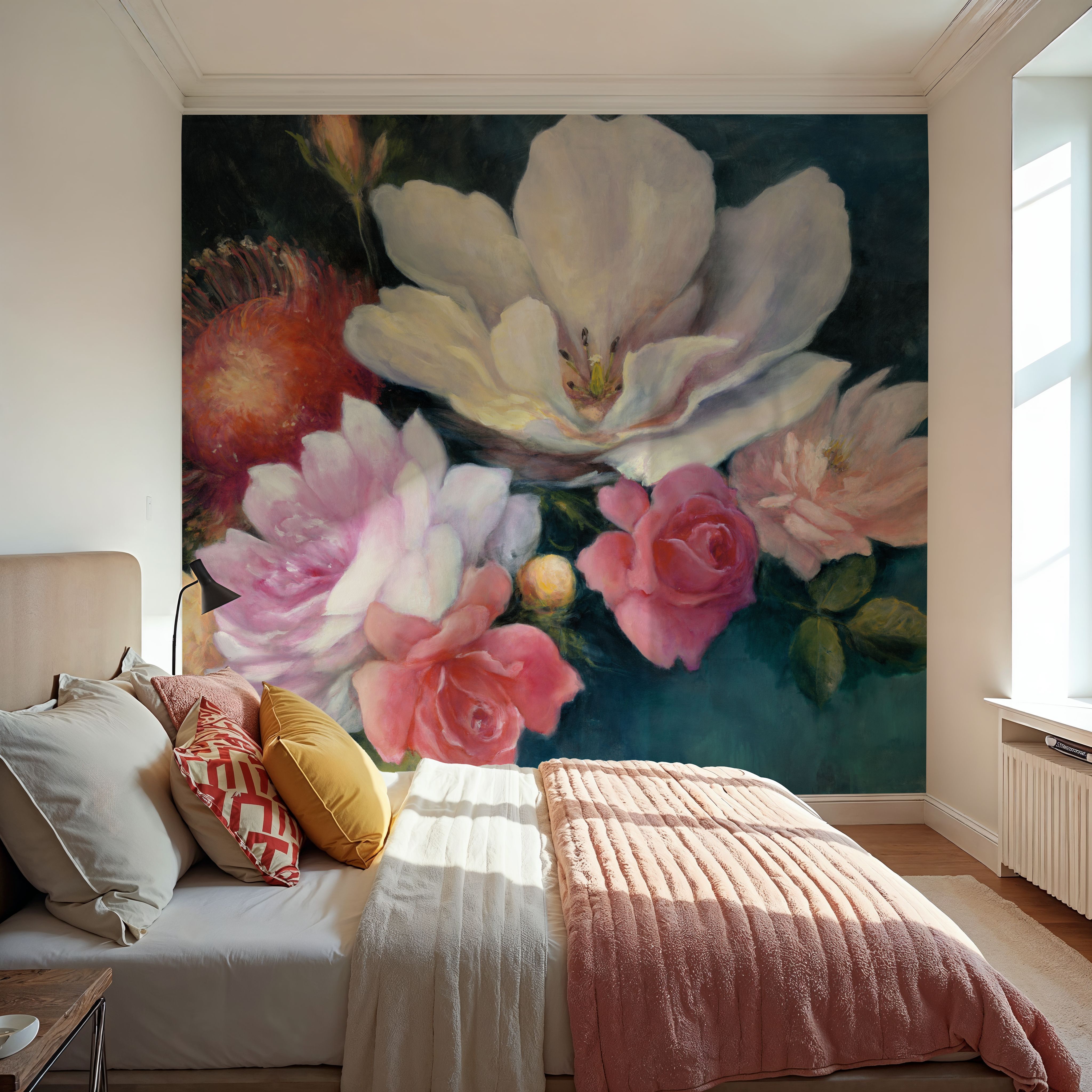 Wall Mural - Flemish Fantasy - Floral Nature mural wallpaper - Bedroom - Wallism US - Premium, Textured or Peel & Stick