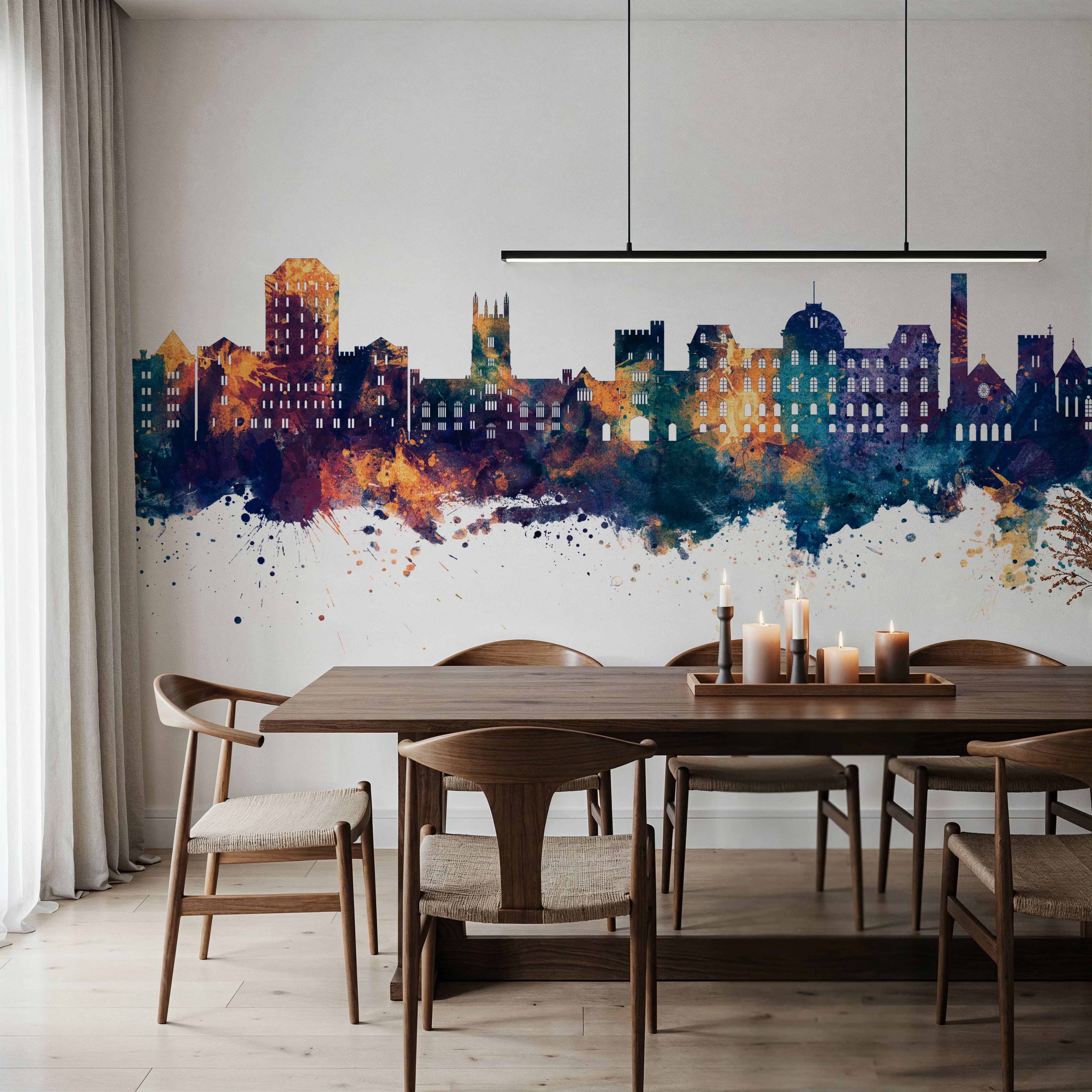 Poughkeepsie New York Skyline Blue & Bronze